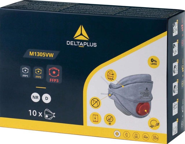 Masque respiratoire jetable FFP3 boite de 10 - DELTAPLUS  M1305VW 