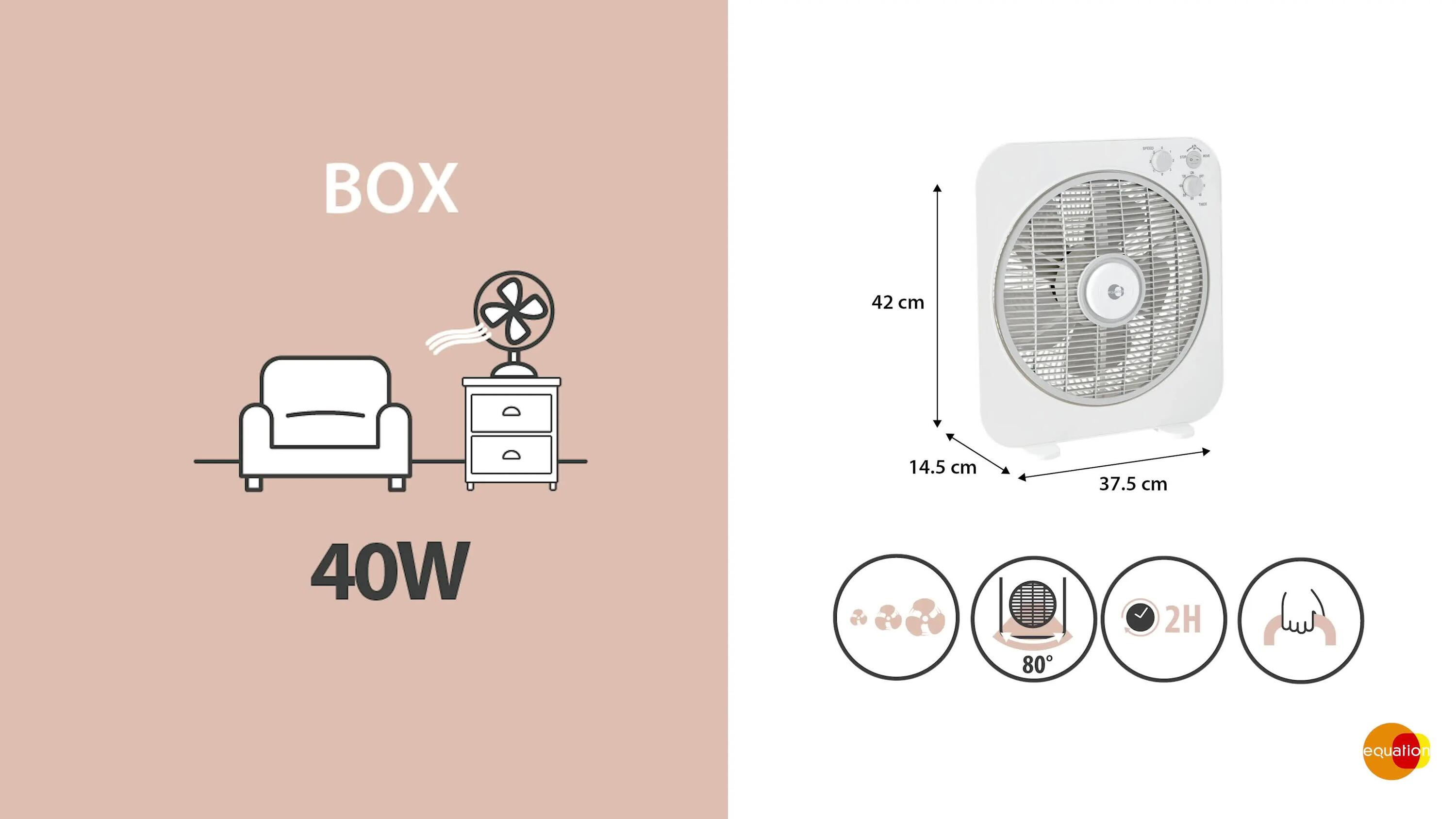 Ventoinha box fan EQUATION KTY-12 40W - 4