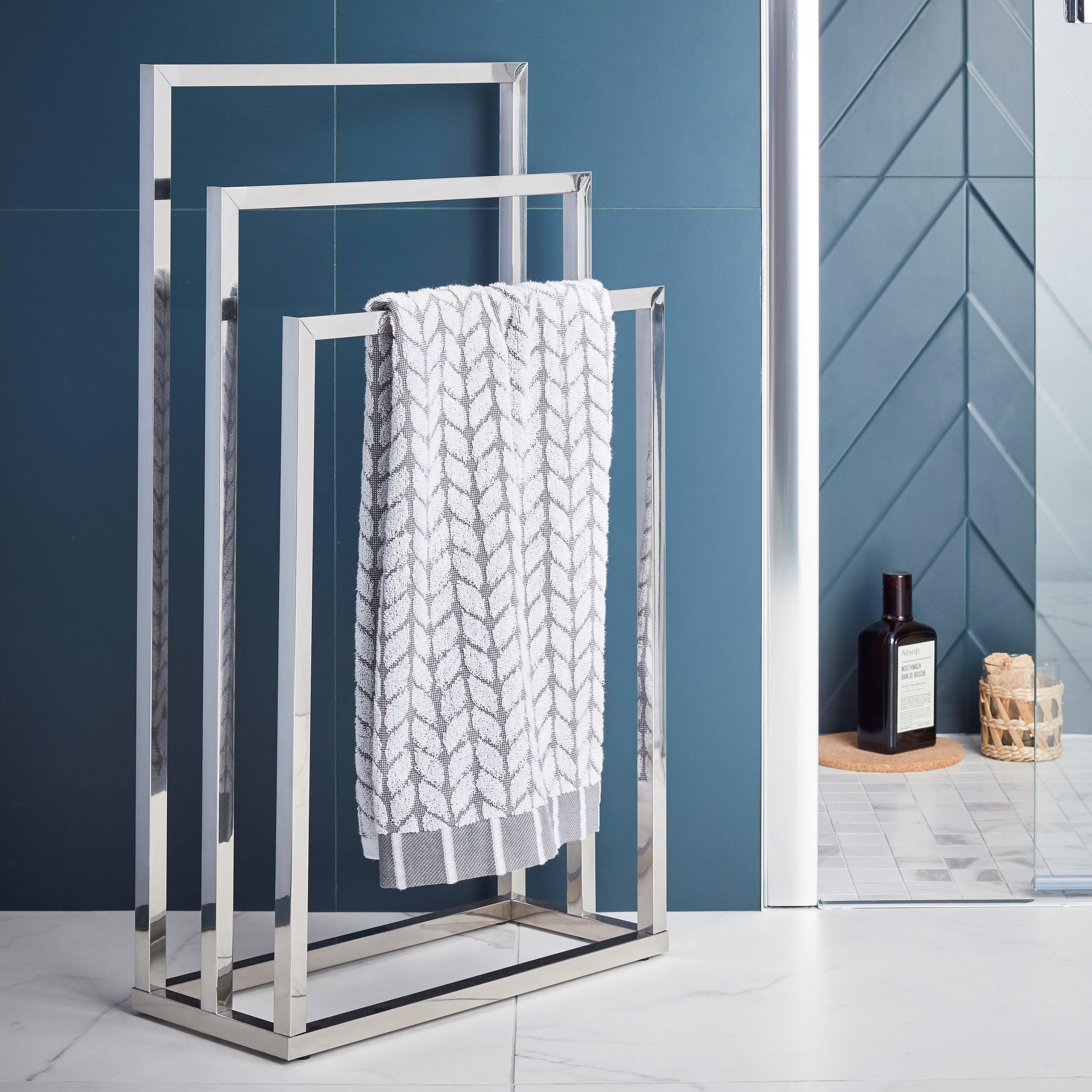 Porta Asciugamani Artex Gym In Acciaio Inox - Made In Italy 40x18x83cm - Foto 6