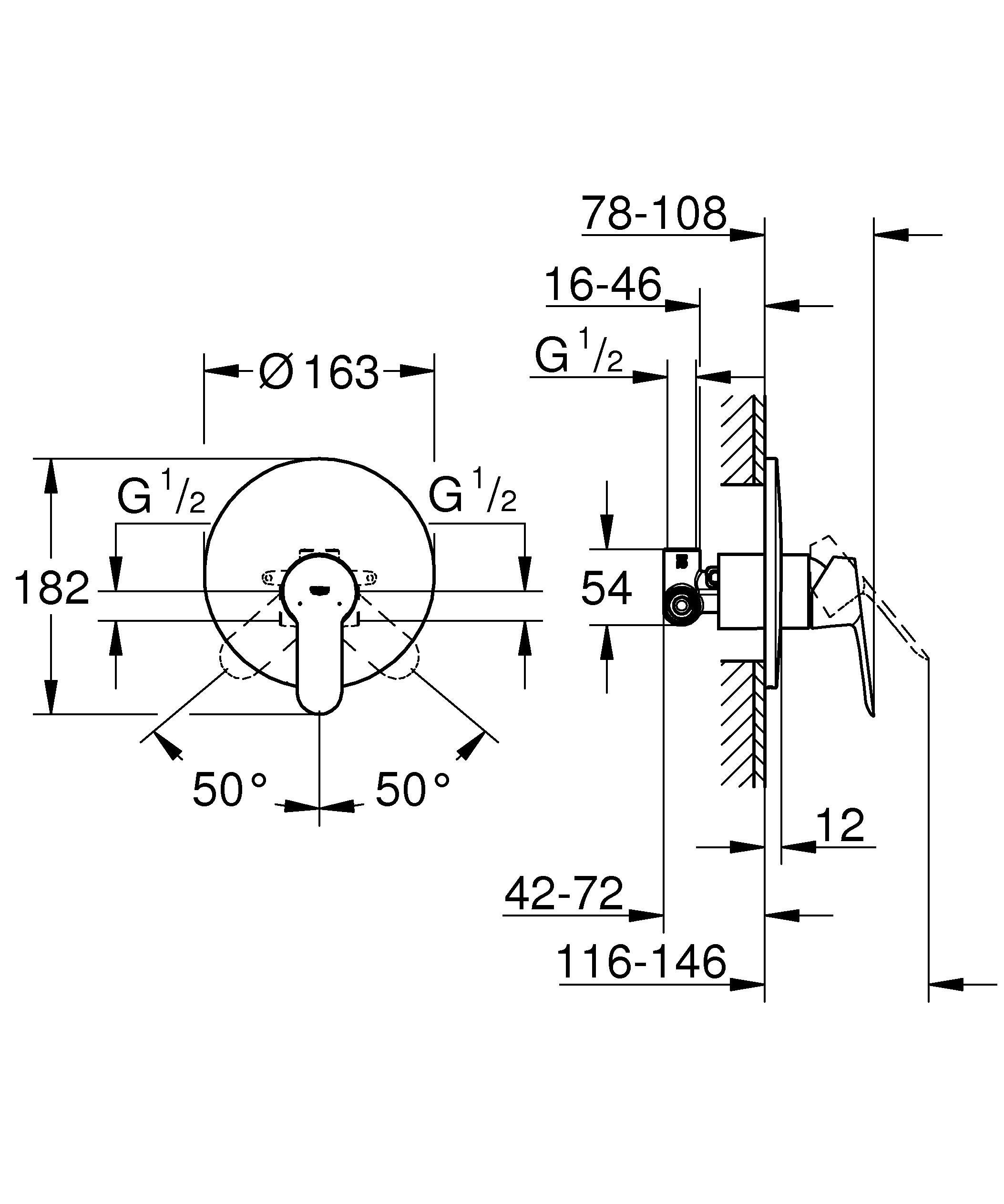 Rubinetto per doccia getto aerato monocomando Start Clova cromo lucido GROHE - 3
