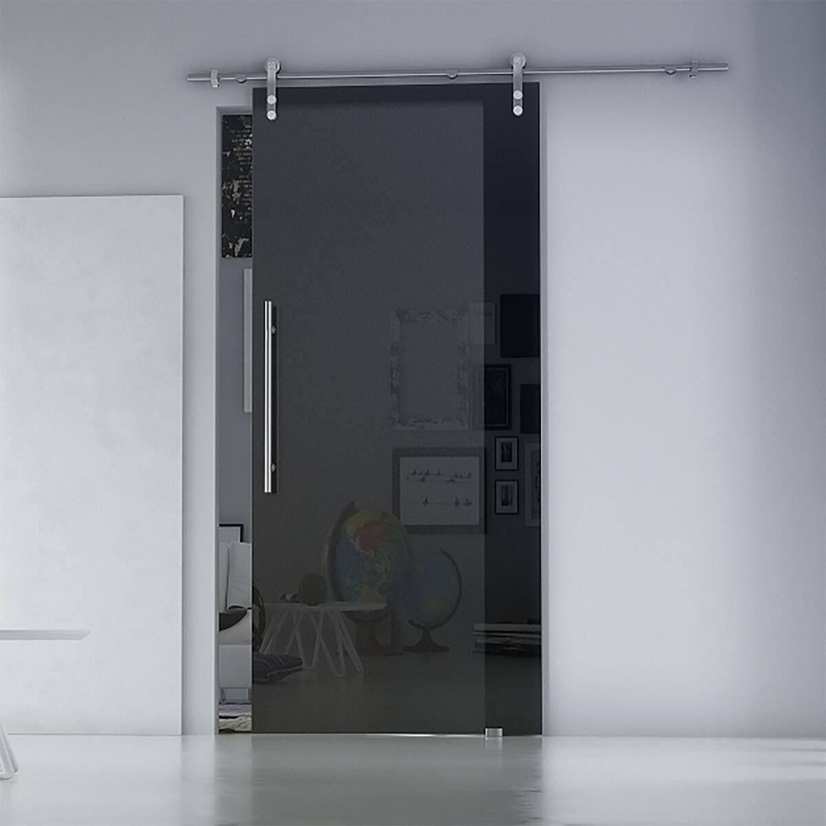 Anta per porta scorrevole Fumè Traparente in cristallo L 86 x H 215 cm sp.10 mm reversibile - 2