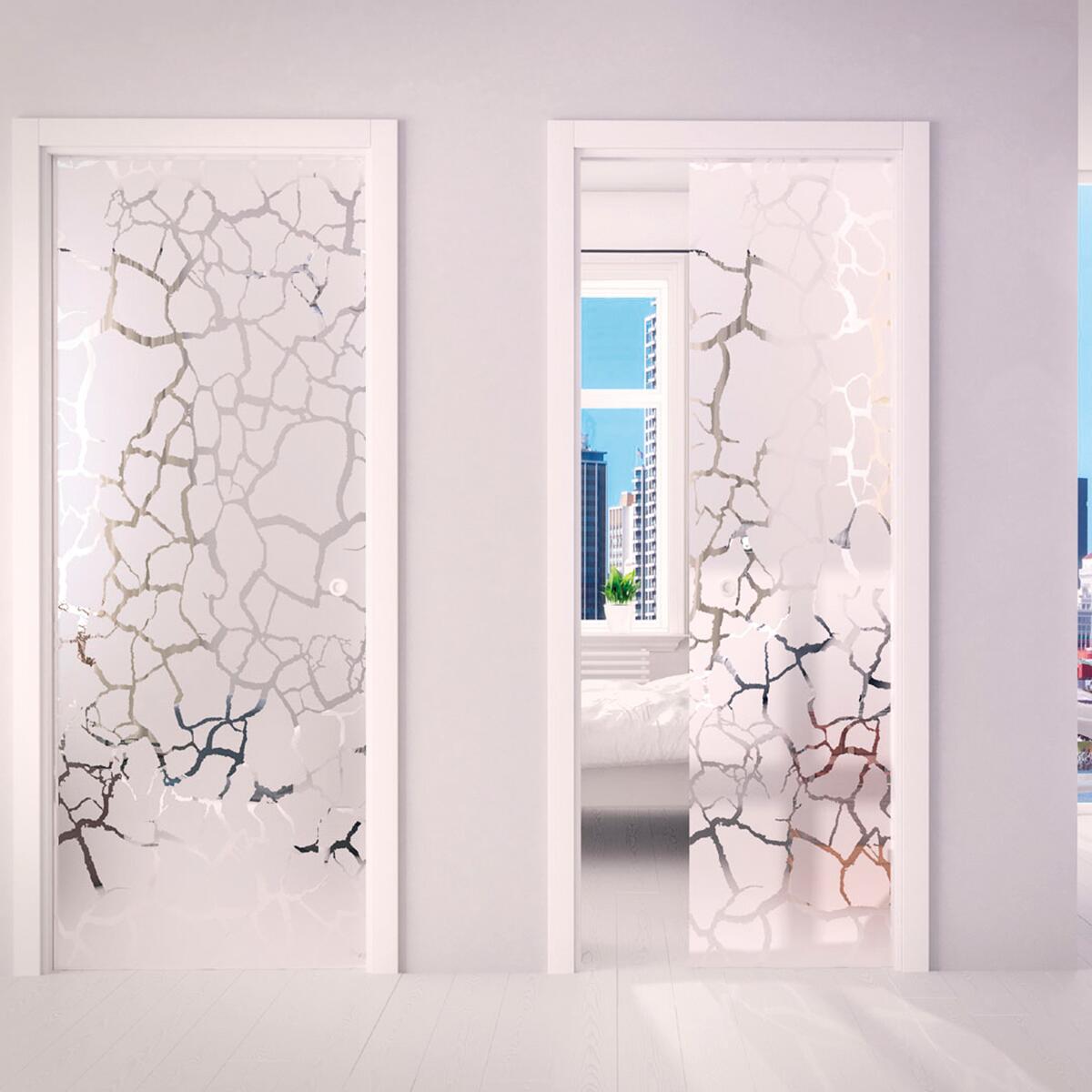 Anta per porta scorrevole Secret Sahara in vetro L 93 x H 212 cm sp.8 mm reversibile - 2