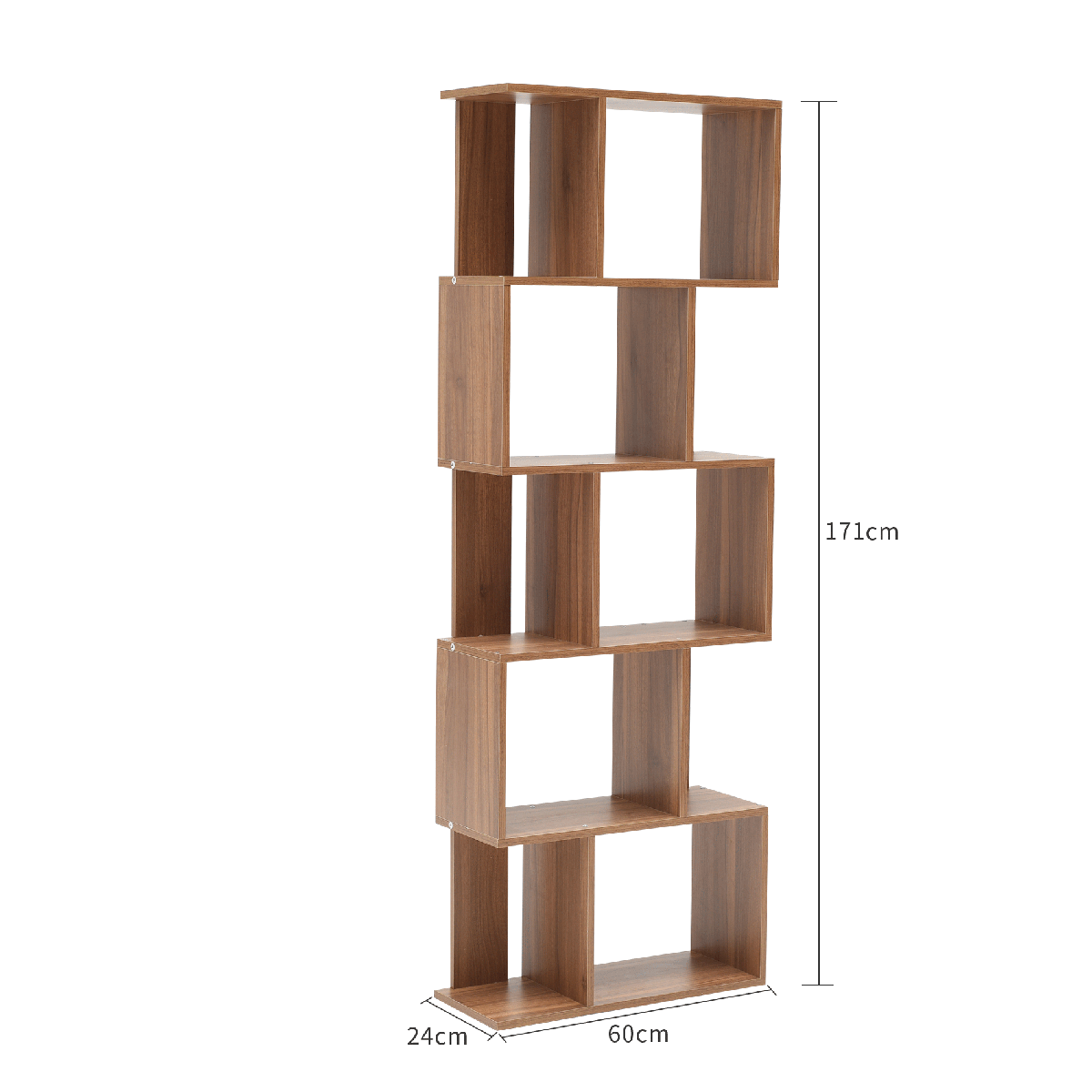 Libreria 6 ripiani Madrid L 60 x P 24 x H 171 cm marrone - 7