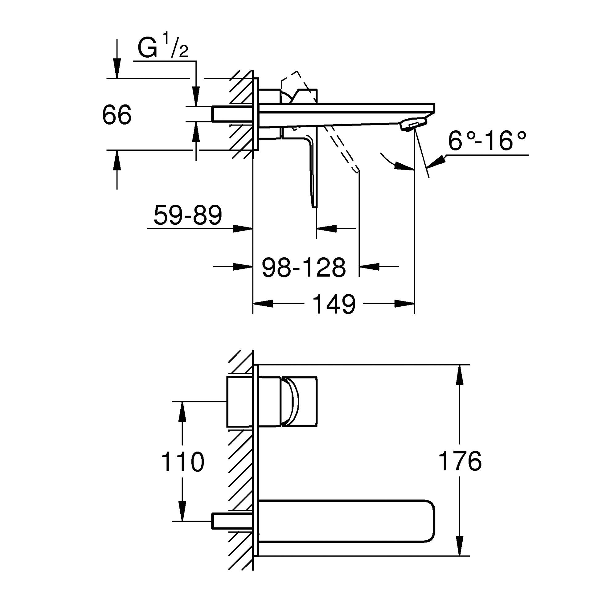 Rubinetto per lavabo ad incasso getto laminare cristallino Lineare cromato GROHE - 3