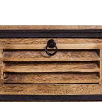 Comodino Con Luci LED E 2 Cassetti YVYKFZD - Rivestito In Pelle, Struttura In Legno, Dimensioni 50x45x42 Cm - Colore Nero, Già Montato