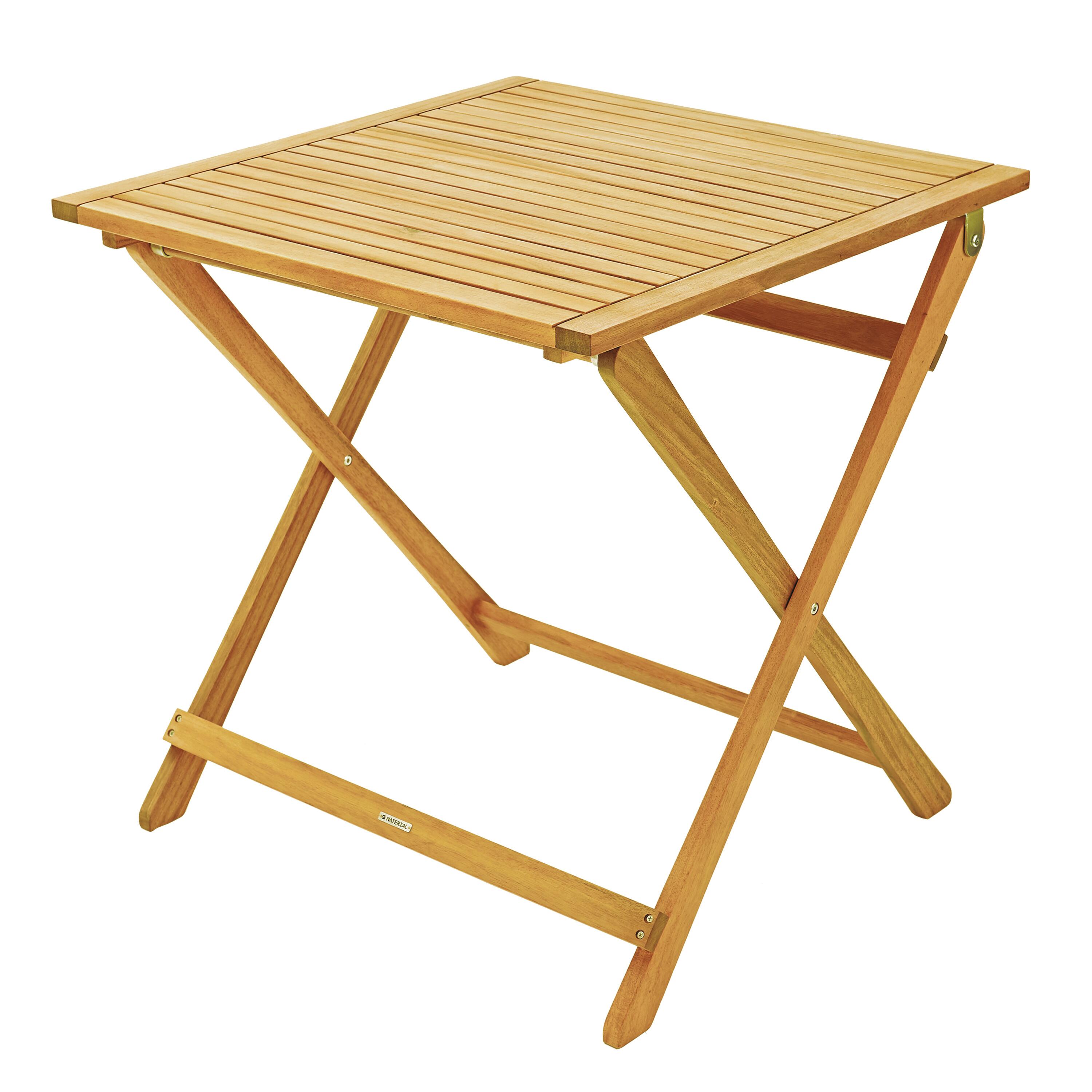 Mesa de jardín de comedor de acacia solis marrón de 70x72x70 cm