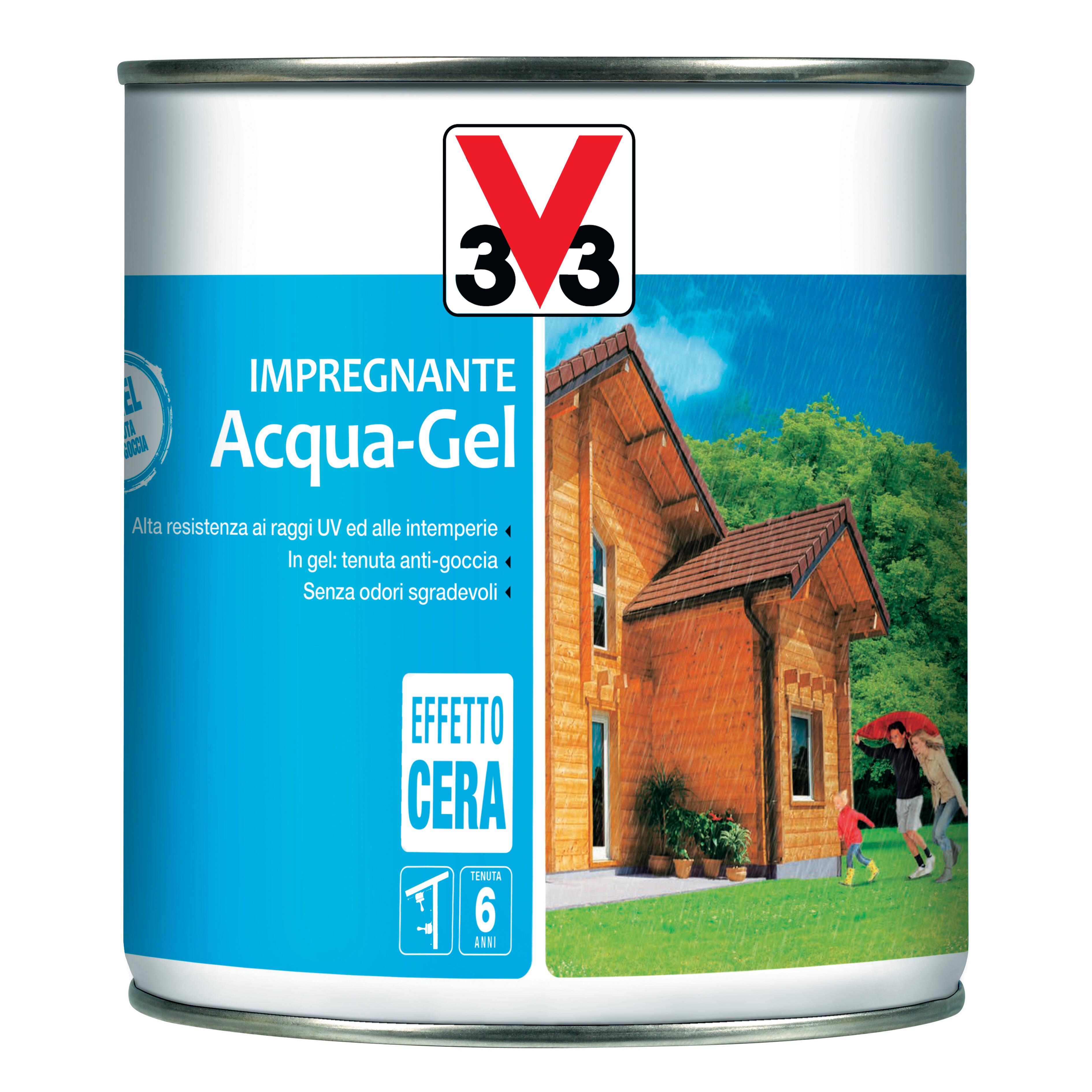 Impregnante per legno da esterno a base acqua V33 Acqua-Gel mogano satinato 0.75 lt, 6 anni di protezione. - 7