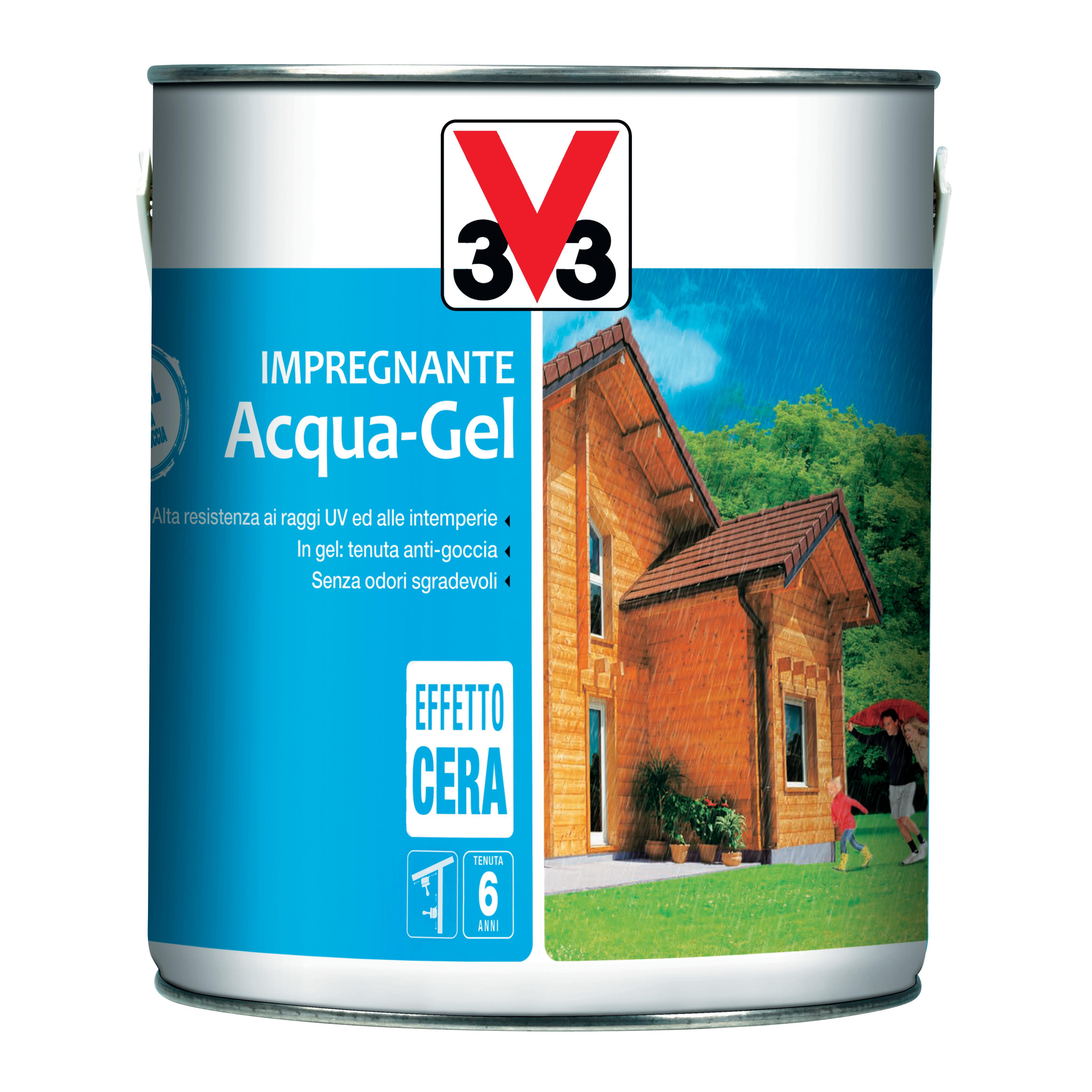 Impregnante per legno da esterno a base acqua V33 Acqua-Gel noce medio satinato 2.5 lt, 6 anni di protezione. - 8