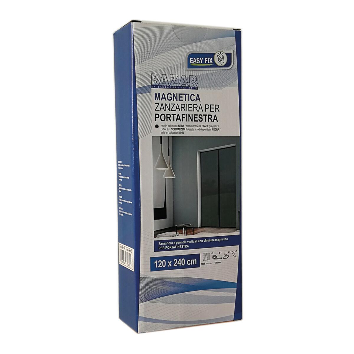 Tenda zanzariera magnetica Easy Fix per portafinestra L 120 x H 240 cm nero - 2