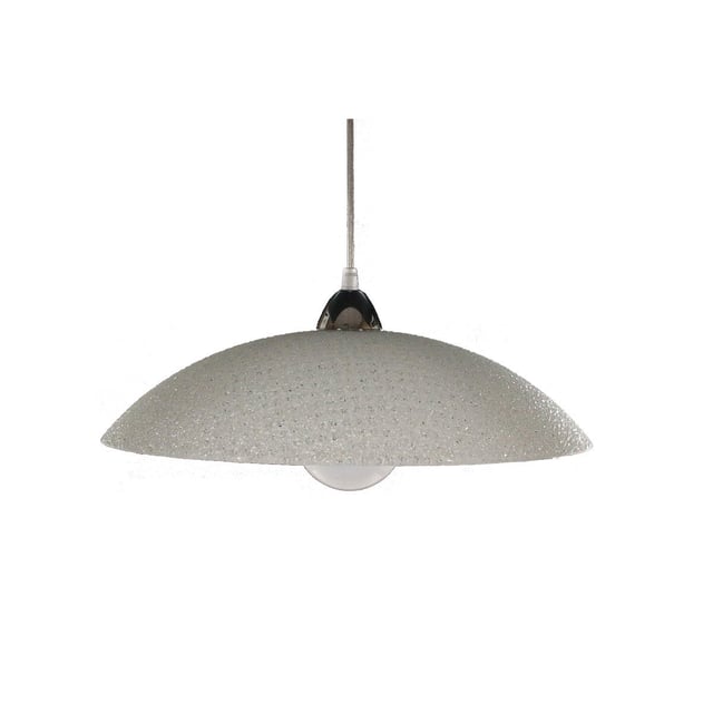 Lampadario Neoclassico Golf bianco paralume bianco 2x E27 Ø40cm