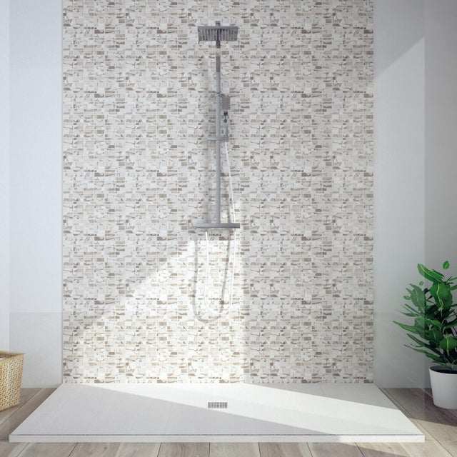 Piastrella Mosaico in pietra grigio lucido L 30 x L 30.5 cm, 10 pezzi