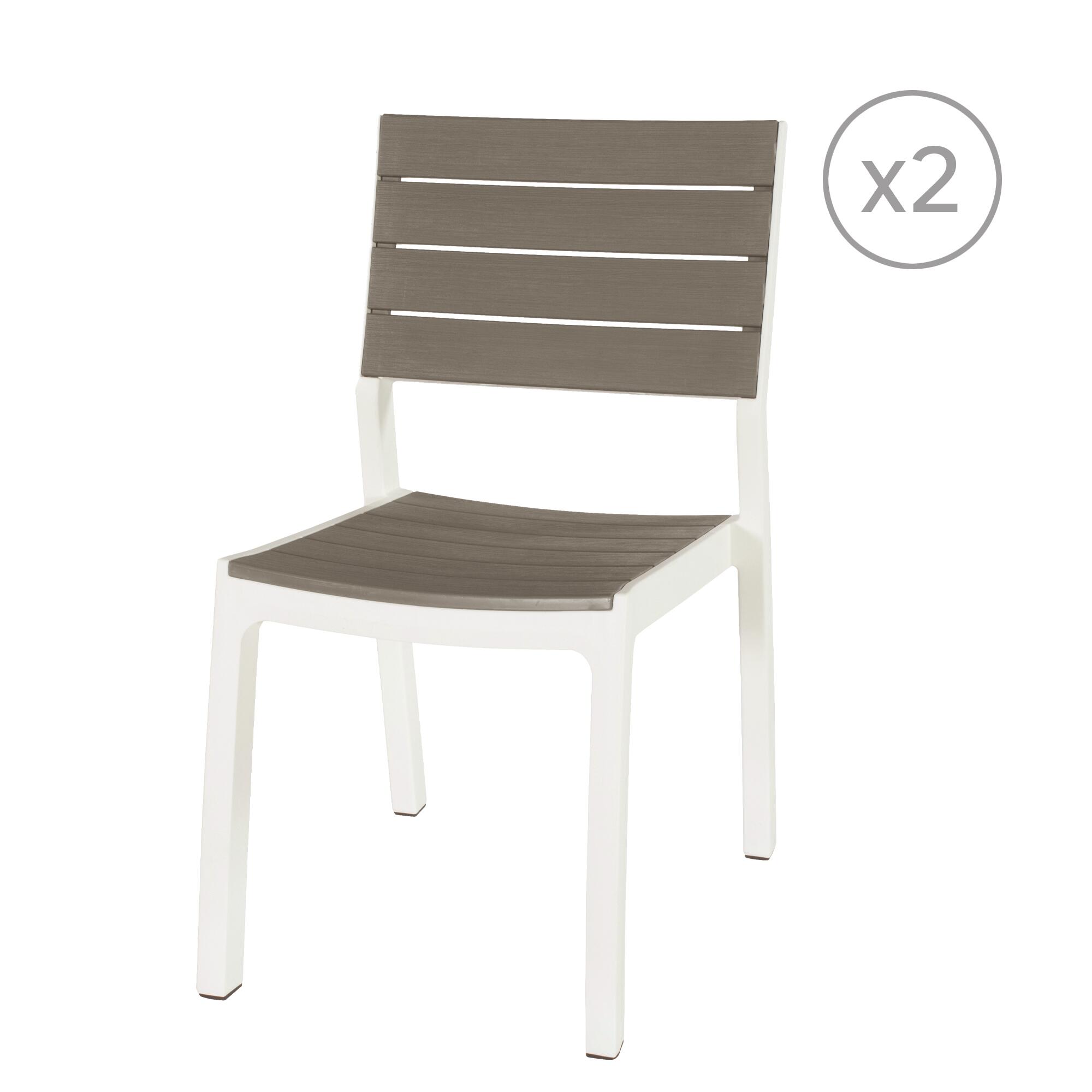 pack 2 sillas de jardin de polipropileno harmony beige sin brazos