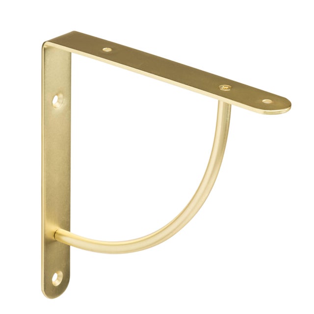ESCUADRA METALICA PARA BALDA REFORZADA DORADA 180X180X25MM