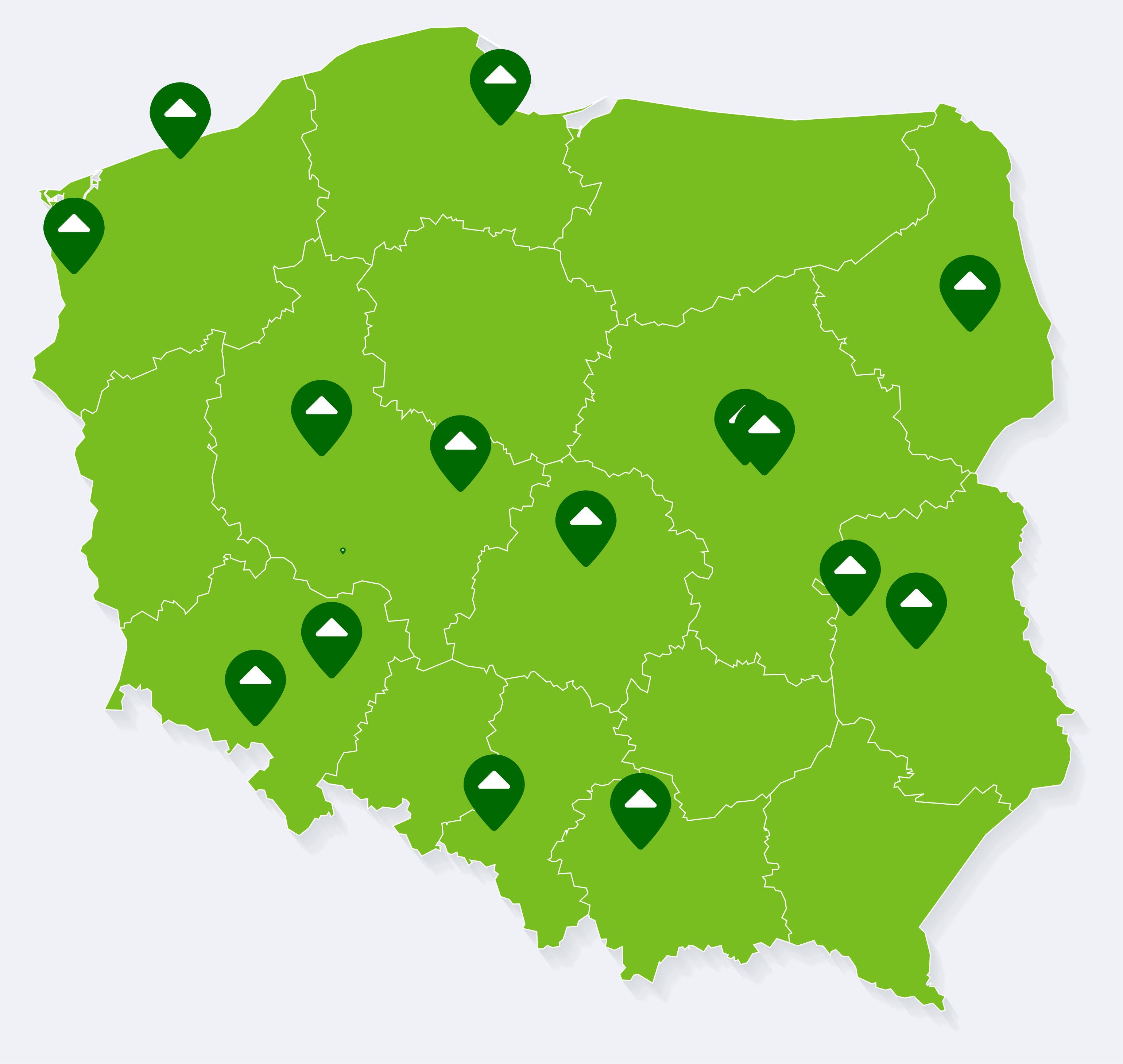 mapa sklepów w których jest dostępny pakiet basic i komfort