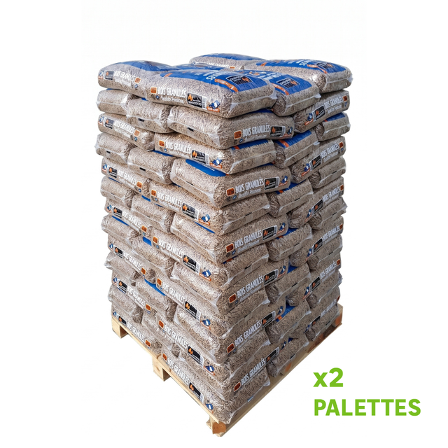 Palette de granulés WOODSTOCK x 2 (132 sacs), livraison incluse