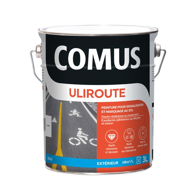 Peinture pour travaux de signalisation au sol blanc 3 L Uliroute - COMUS