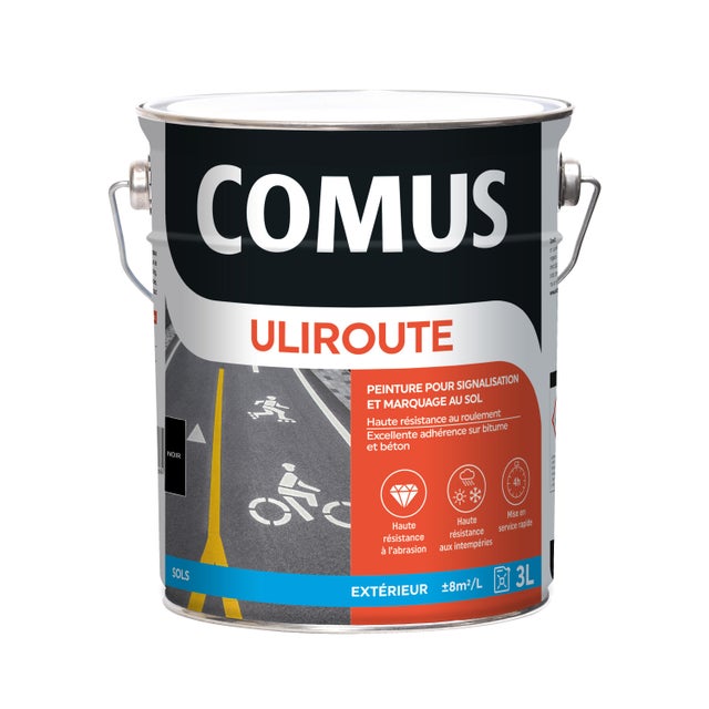 Peinture pour travaux de signalisation au sol noir 3 L Uliroute - COMUS
