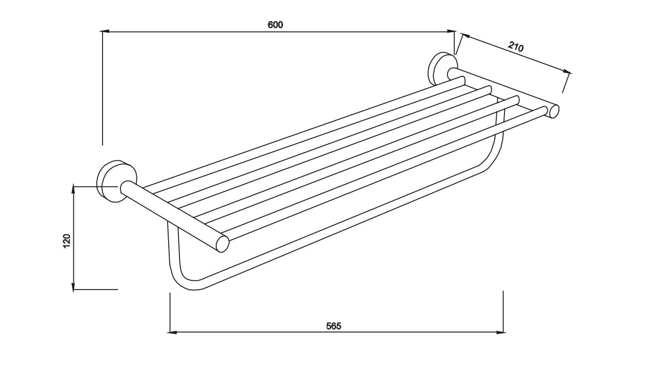 TOALLERO DE PARED ORO - 2