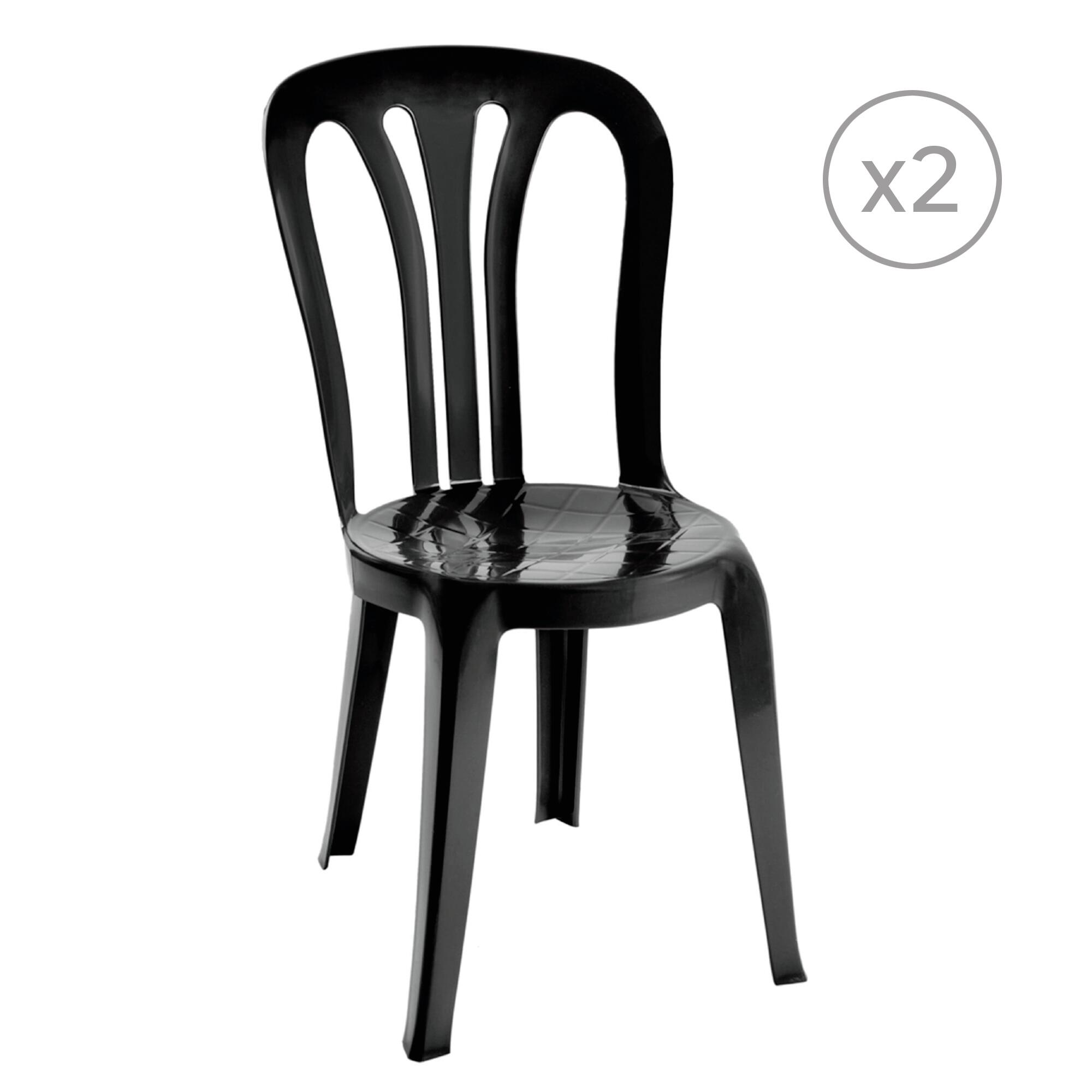 pack 2 sillas de jardin de polipropileno reciclado ecogarrotxa negra