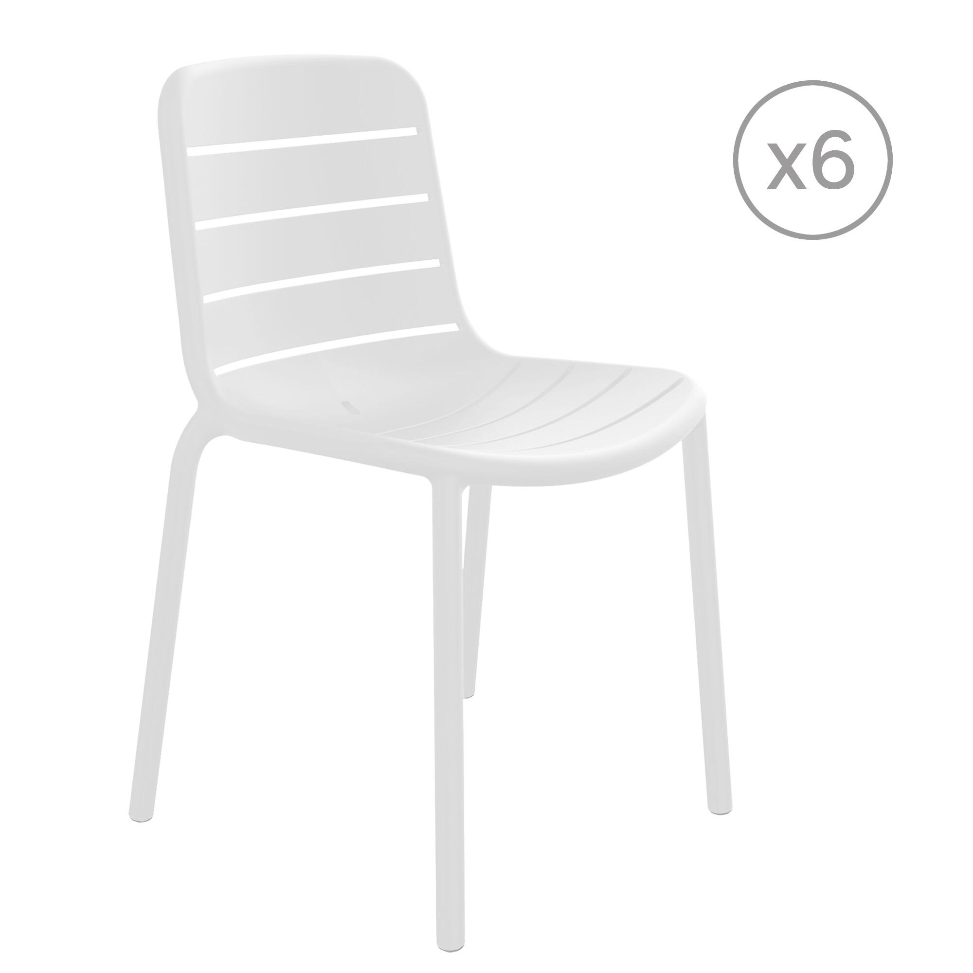 pack 6 sillas de exterior gina blanco 805x523x52 cm
