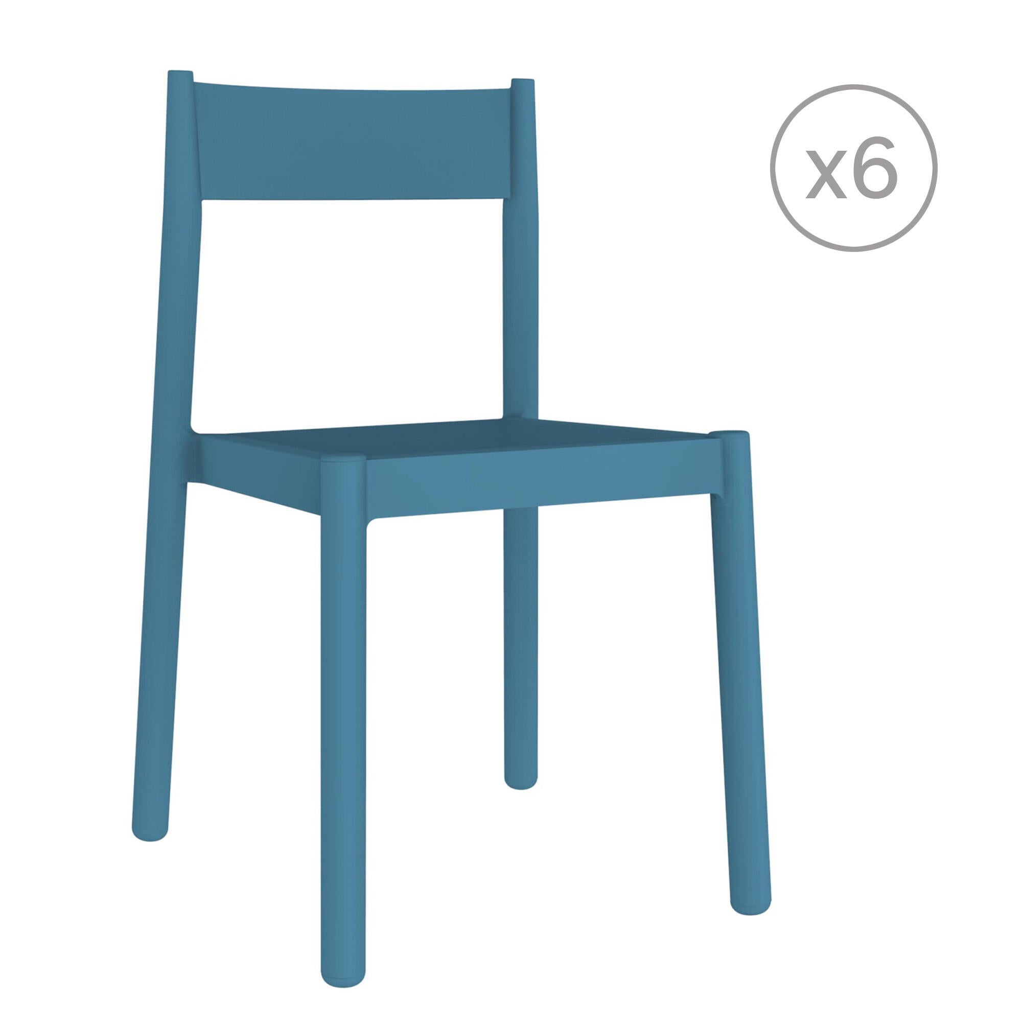 pack 6 sillas de jardin de polipropileno danna azul