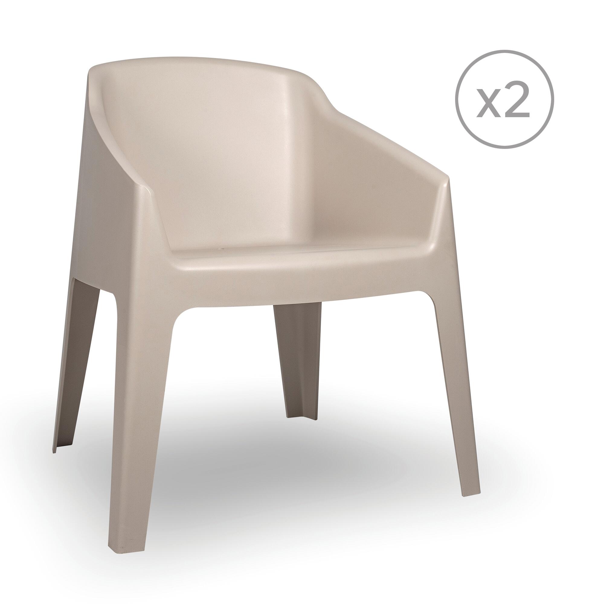 pack 2 sillones de jardin de polipropileno reciclado baku beige