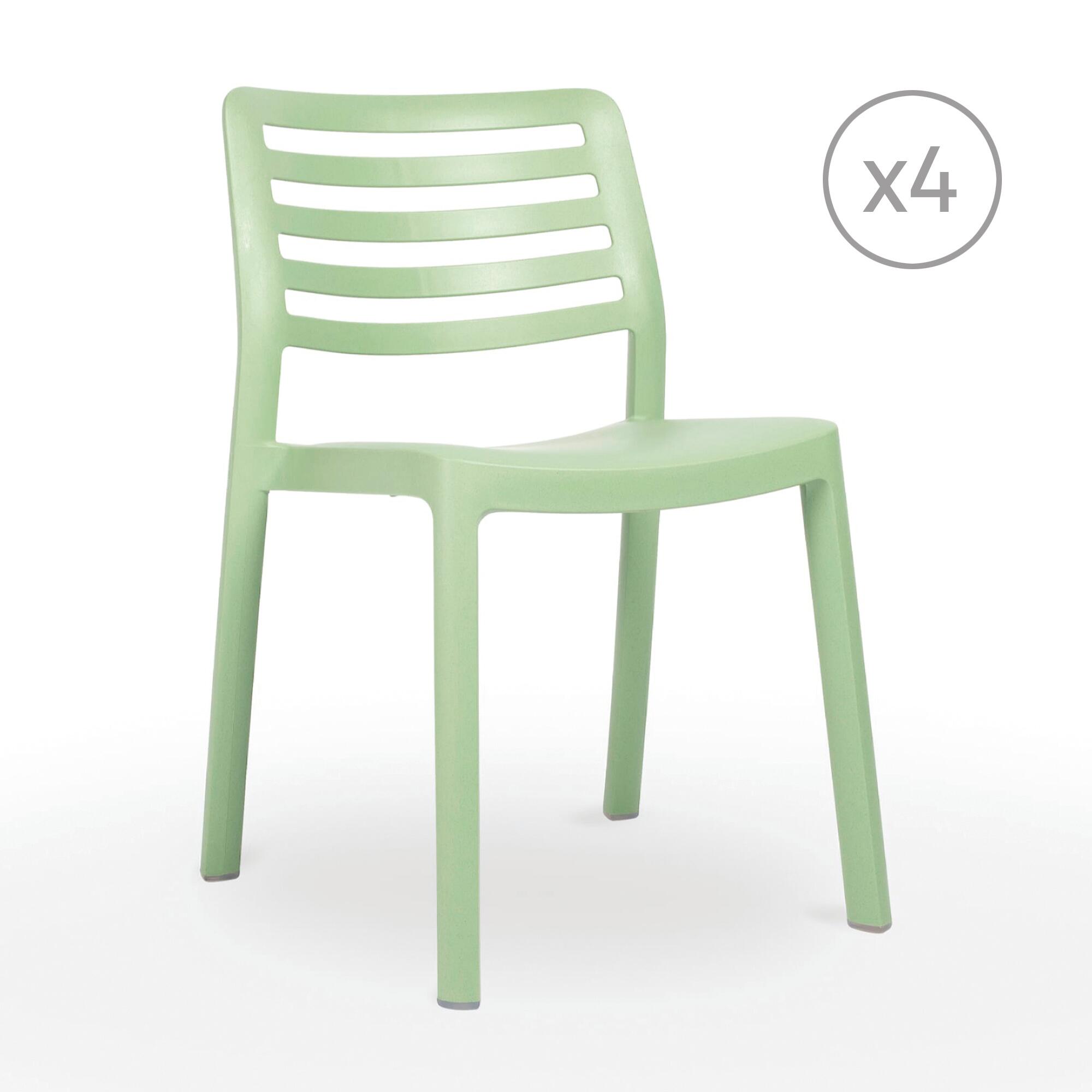 pack 4 sillas de jardin de polipropileno reciclado wind verde