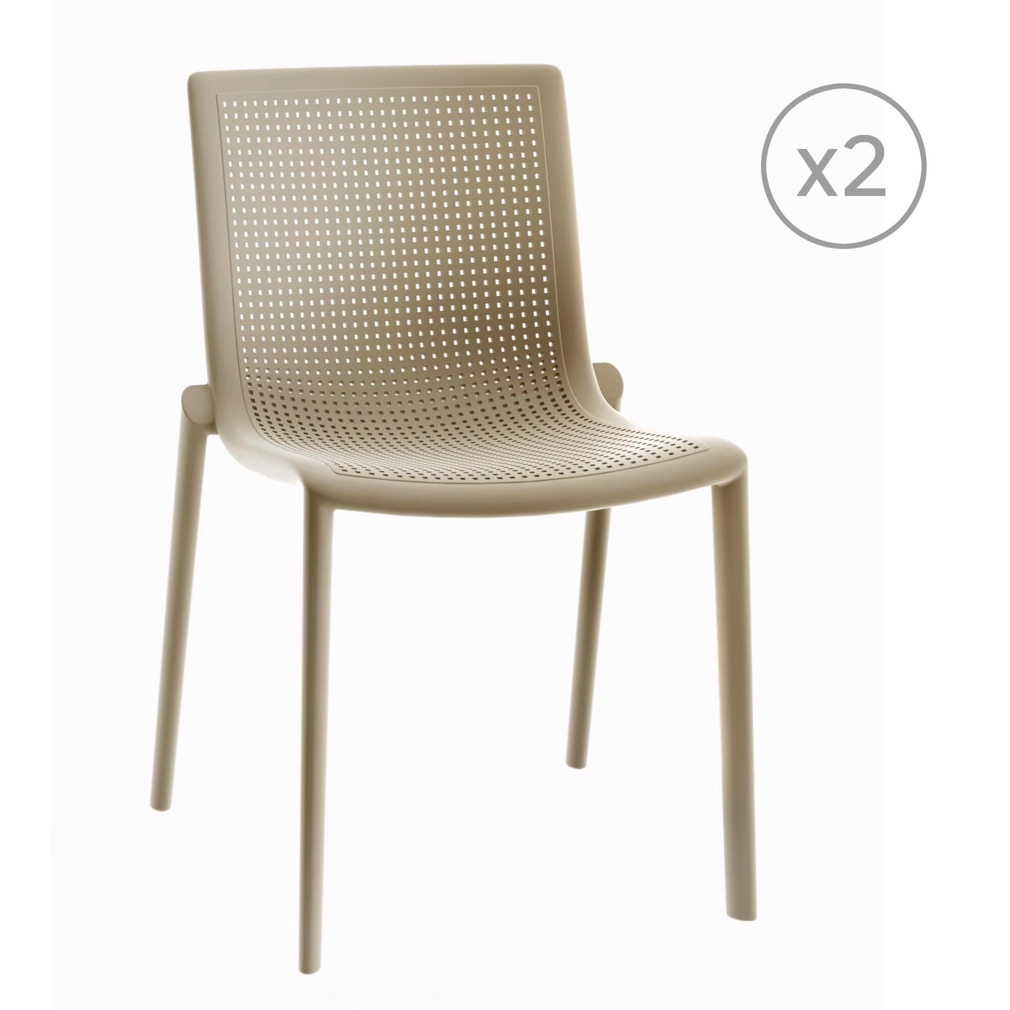 pack 2 sillas de jardin de resina beekat beige
