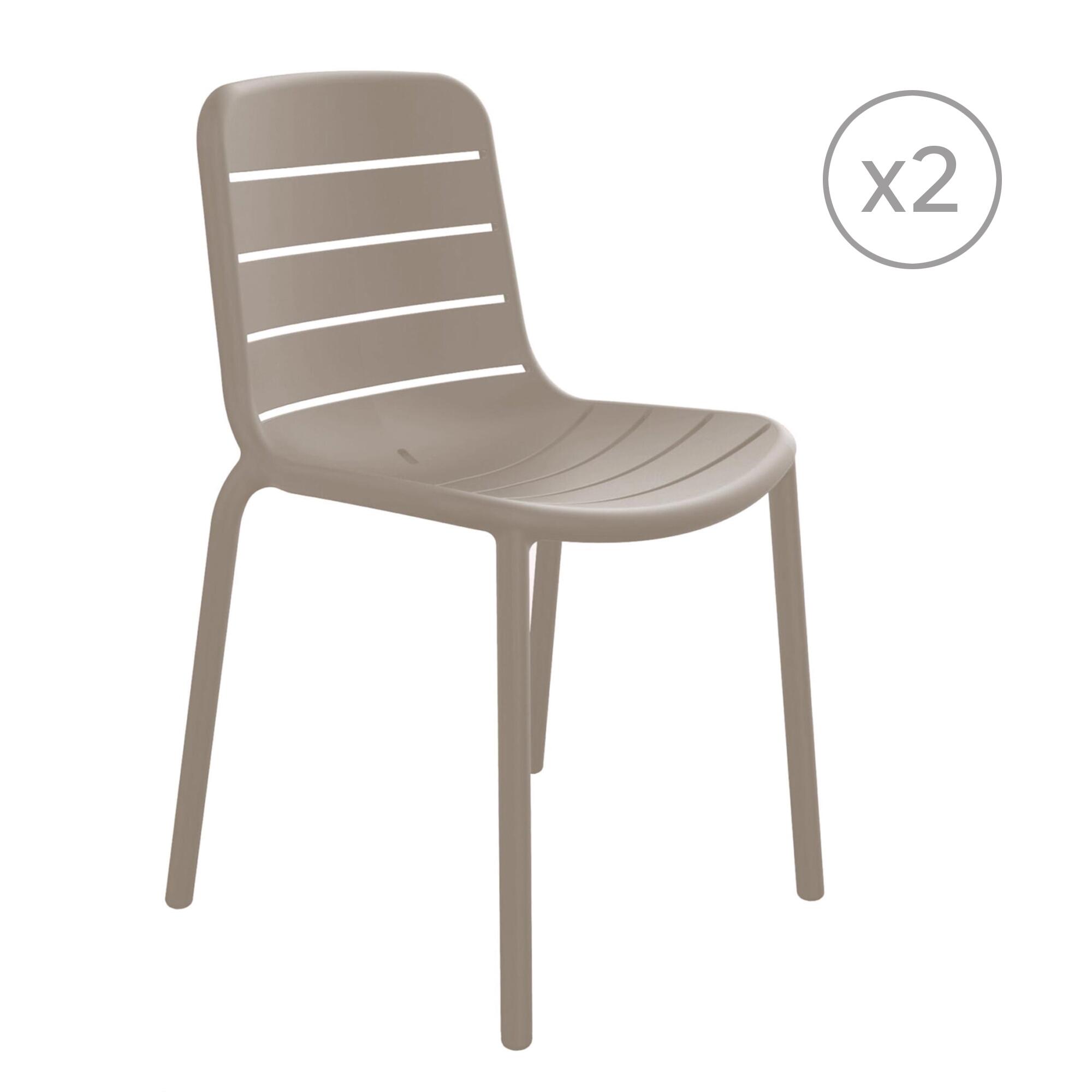 pack 2 sillas de jardin de resina gina beige