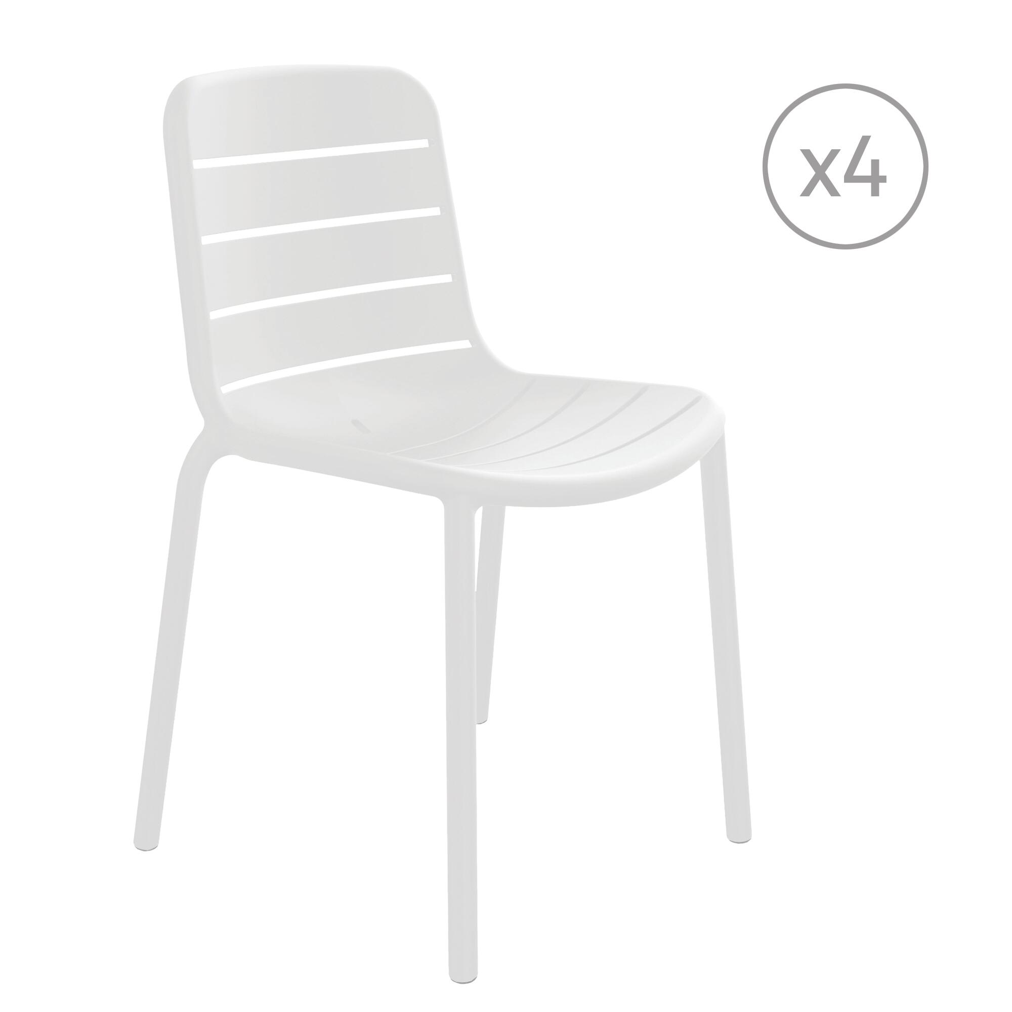 pack 4 sillas de exterior gina blanco 805x523x52 cm