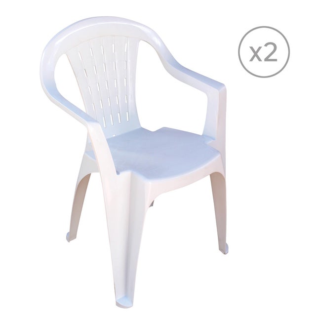 Pack 2 sillas de exterior de polipropileno Ambassador blanco