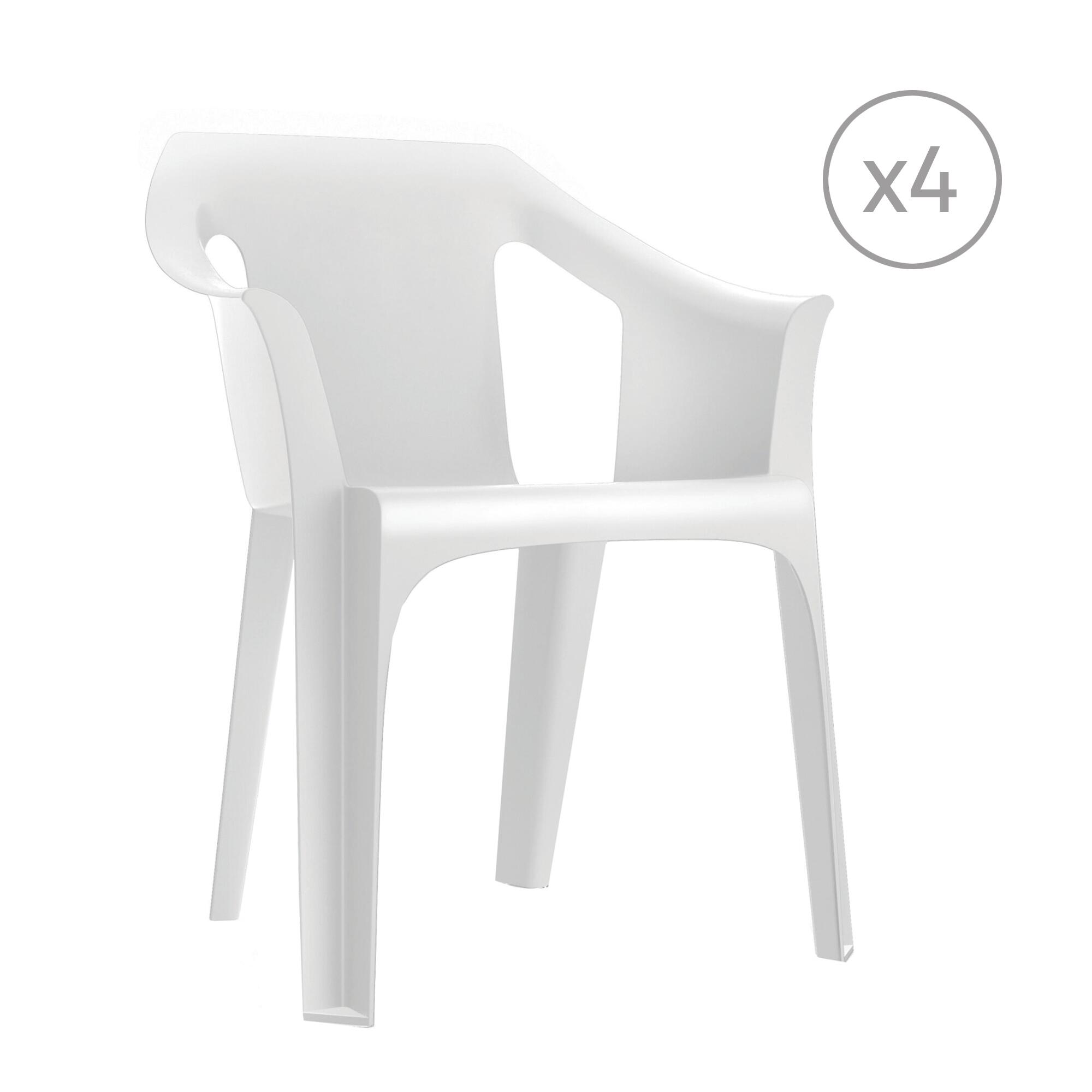 pack 4 sillas de jardin de polipropileno cool blanco