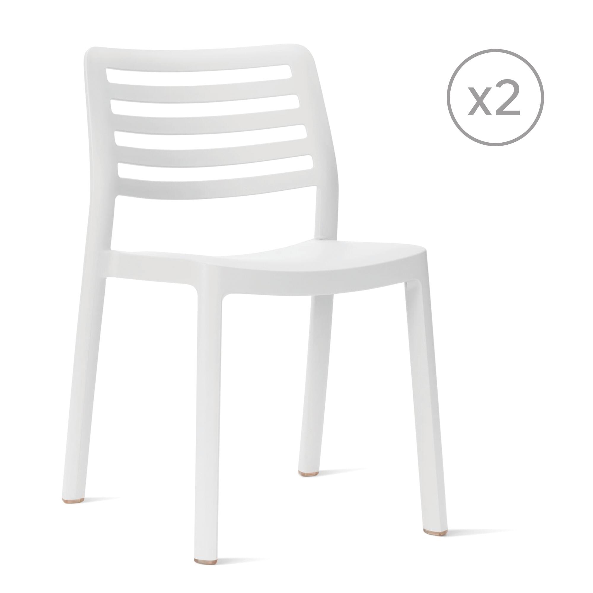 pack 2 sillas de exterior de resina wind blanco