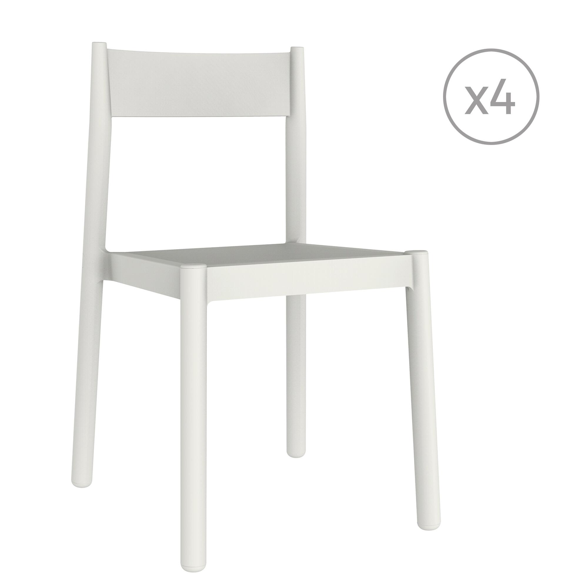 pack 4 sillas de jardin de polipropileno danna blanco