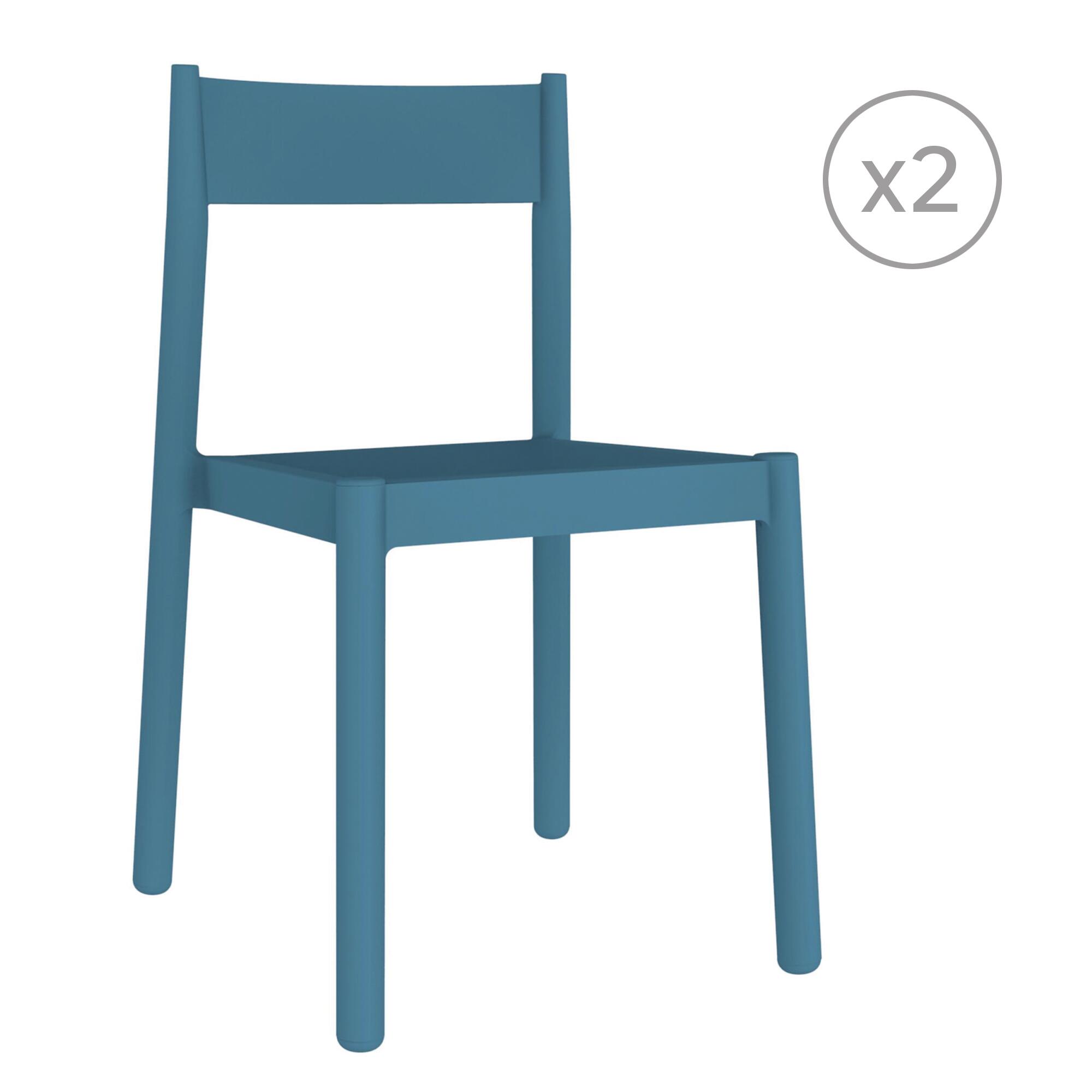 pack 2 sillas de jardin de polipropileno danna azul
