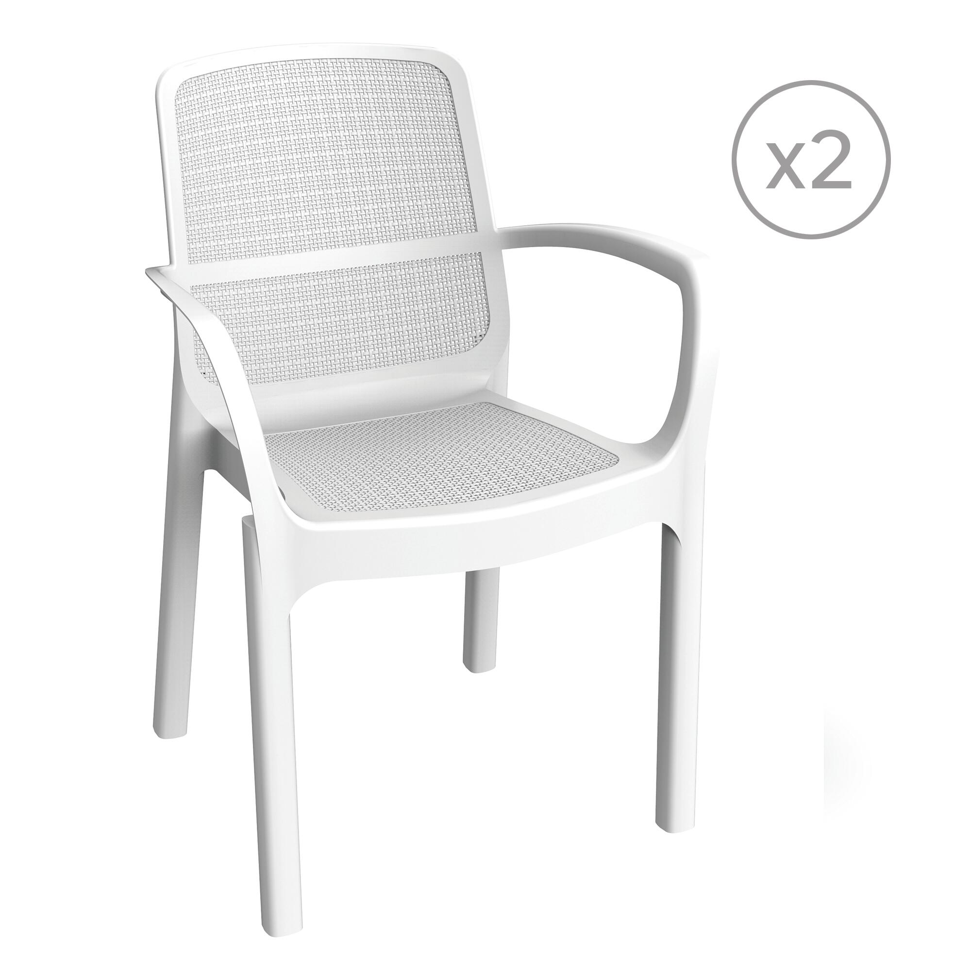 pack 2 sillas de exterior de resina sirolo blanca