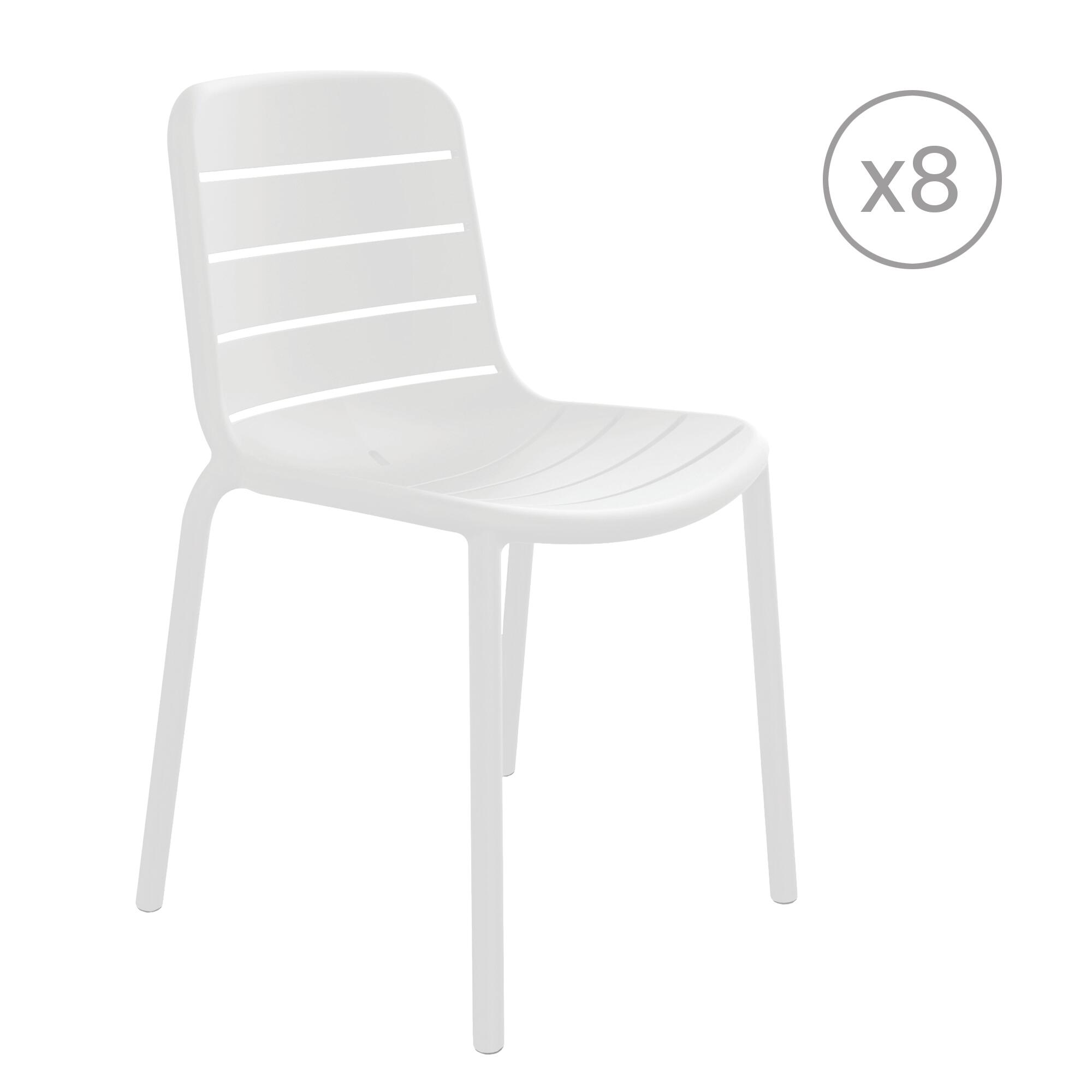 pack 8 sillas de exterior gina blanco 805x523x52 cm