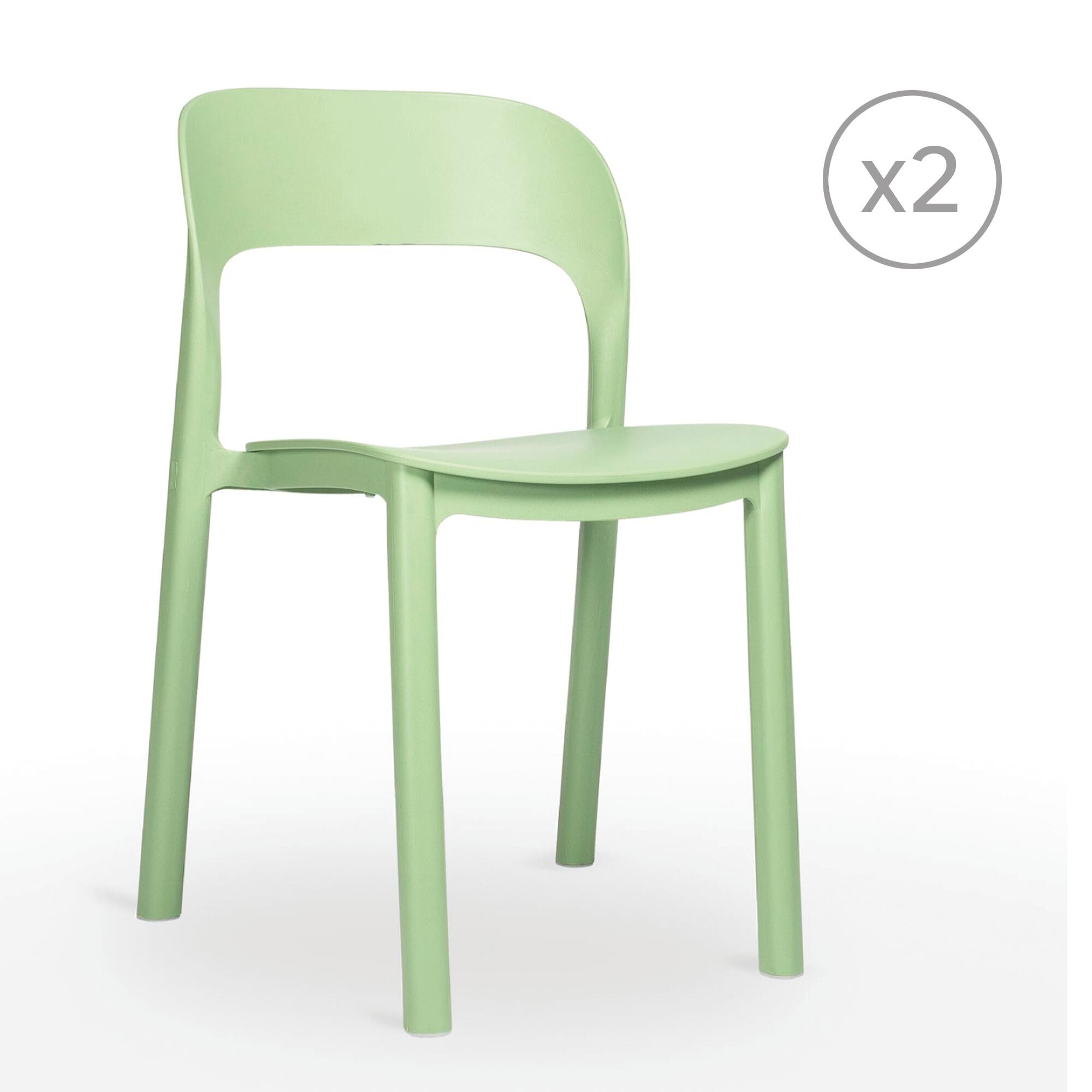 pack 2 sillas de jardin de polipropileno reciclado ona verde