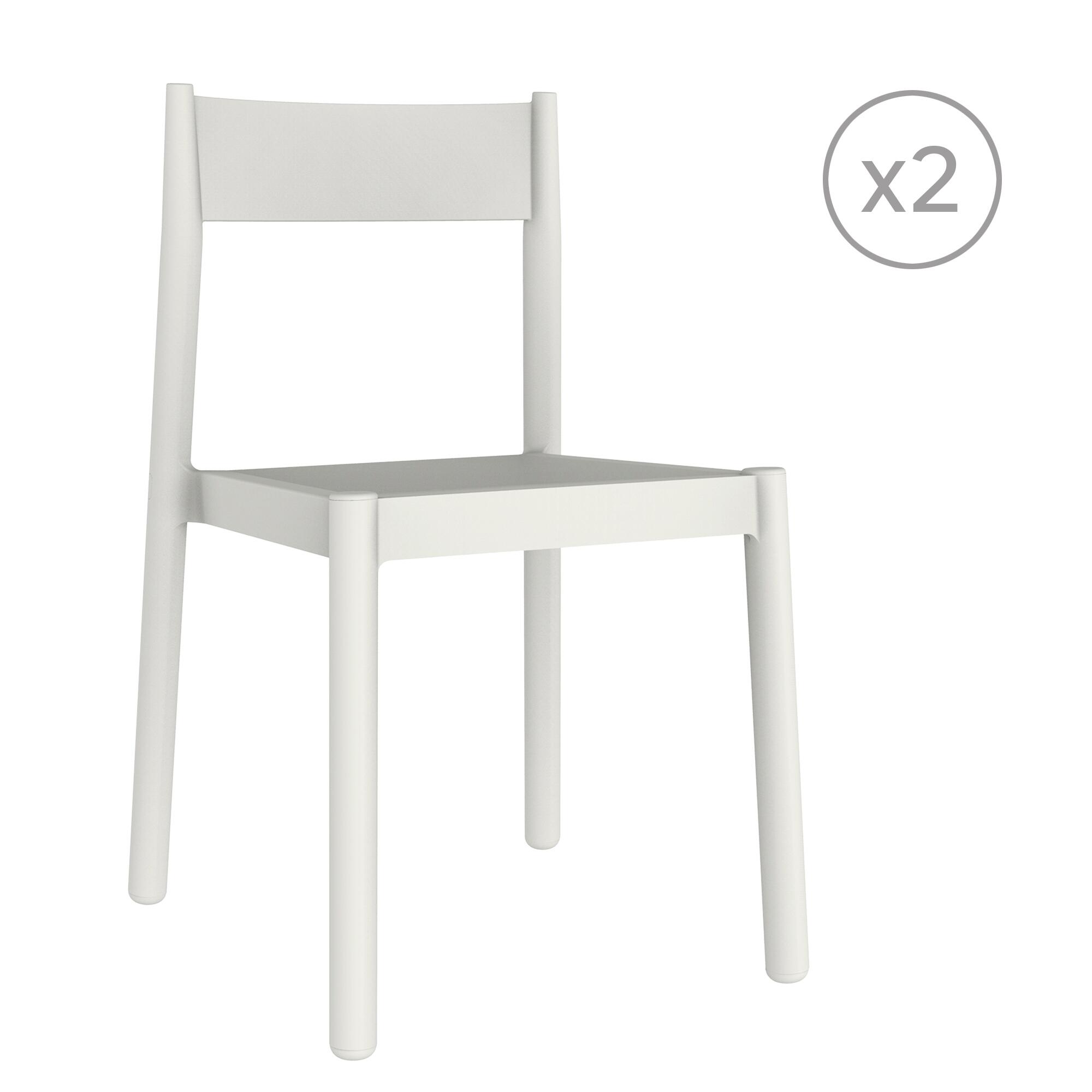 pack 2 sillas de jardin de polipropileno danna blanco
