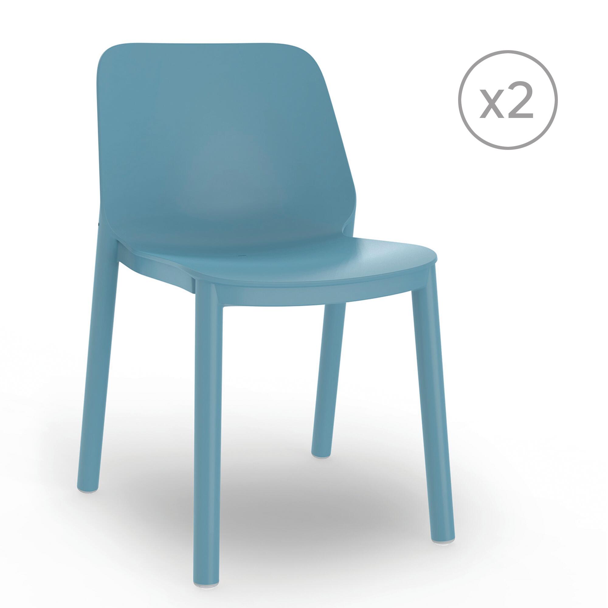 pack 2 sillas de jardin de polipropileno one azul