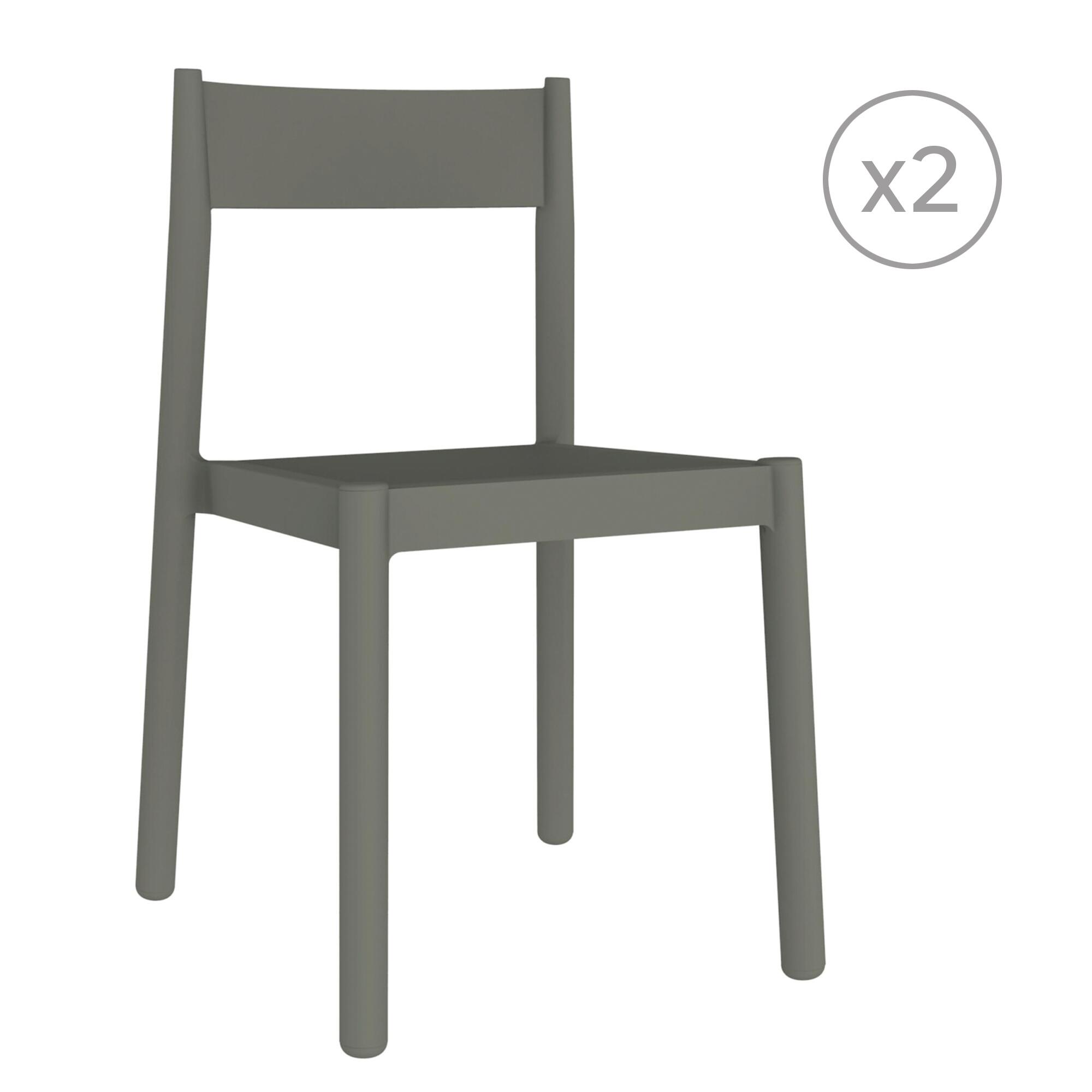 pack 2 sillas de jardin de polipropileno danna gris