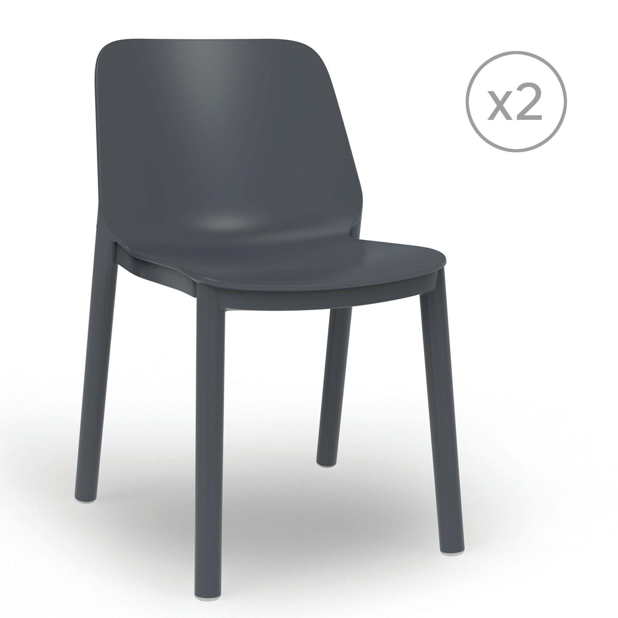 pack 2 sillas de jardin de polipropileno one negra