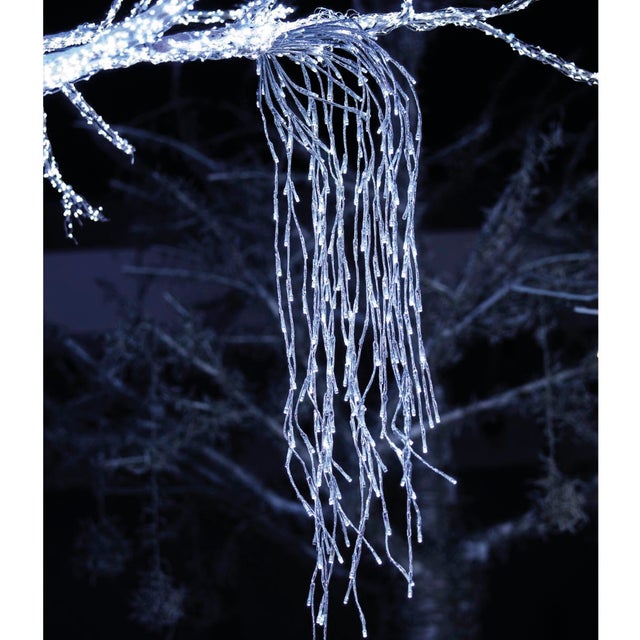 Cascata luminosa natalizia 240 luci led bianche fredde H 95 x L 32 cm
