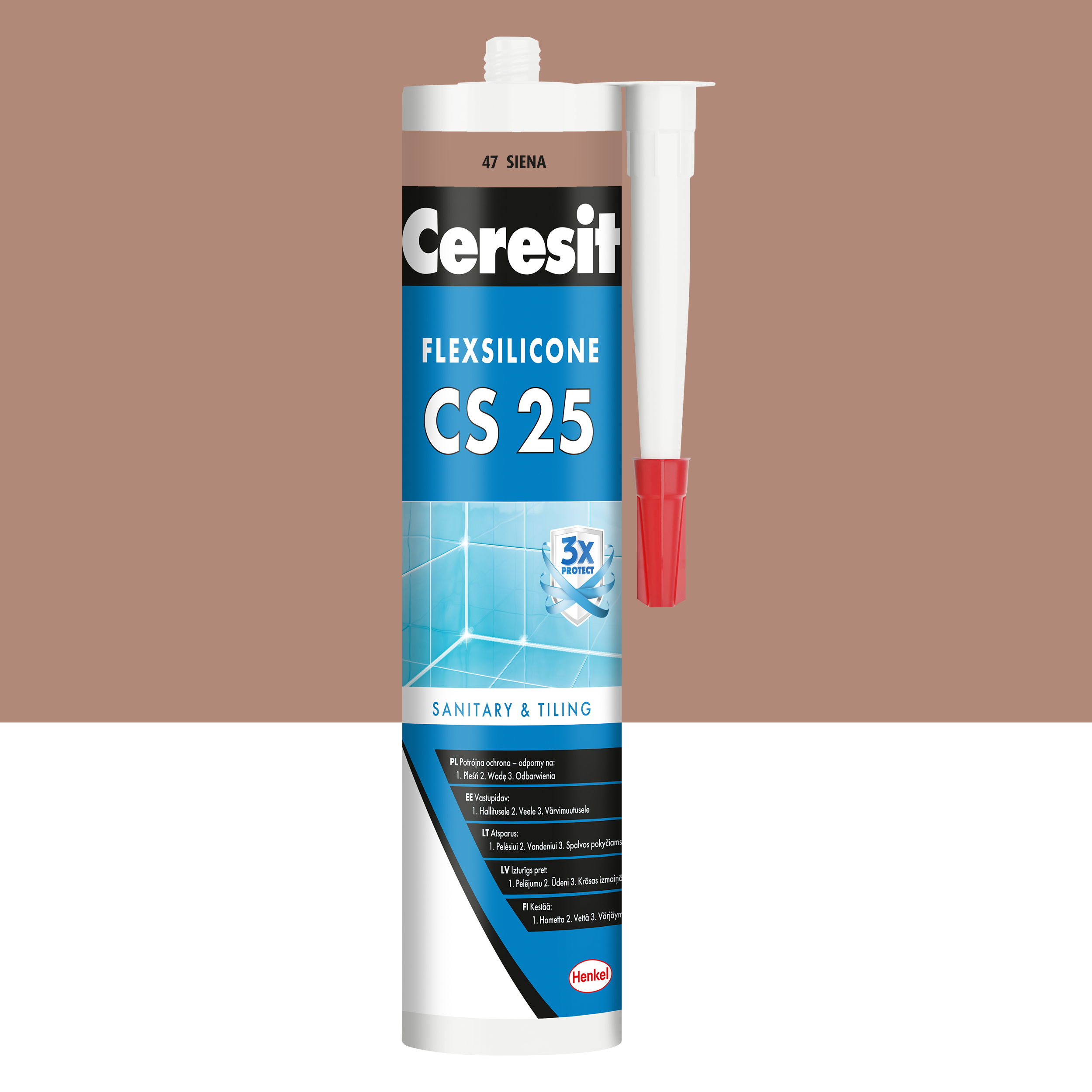 Silikon sanitarny  280 ml Jasny brązowy Ceresit