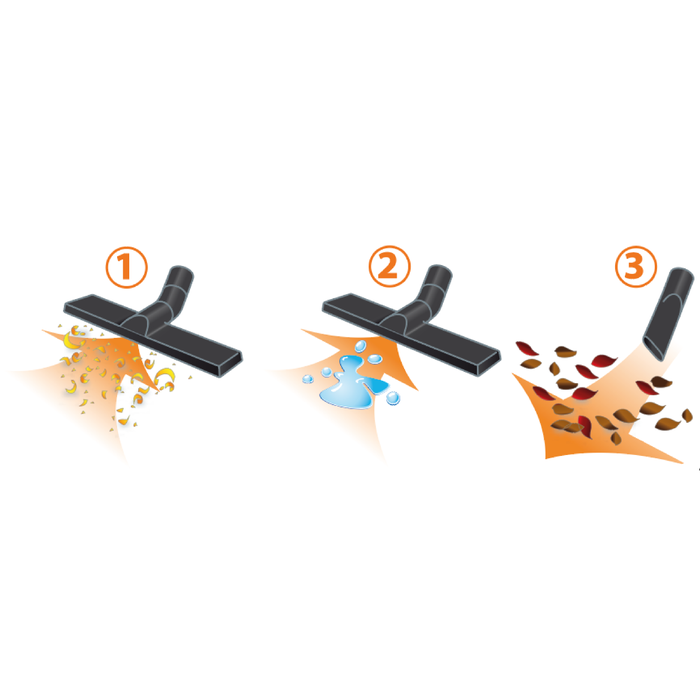 aspirateur eau et poussière Dexter, copeaux, sur votre chantier