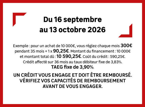 Du 16 septembre au 13 octobre 2026