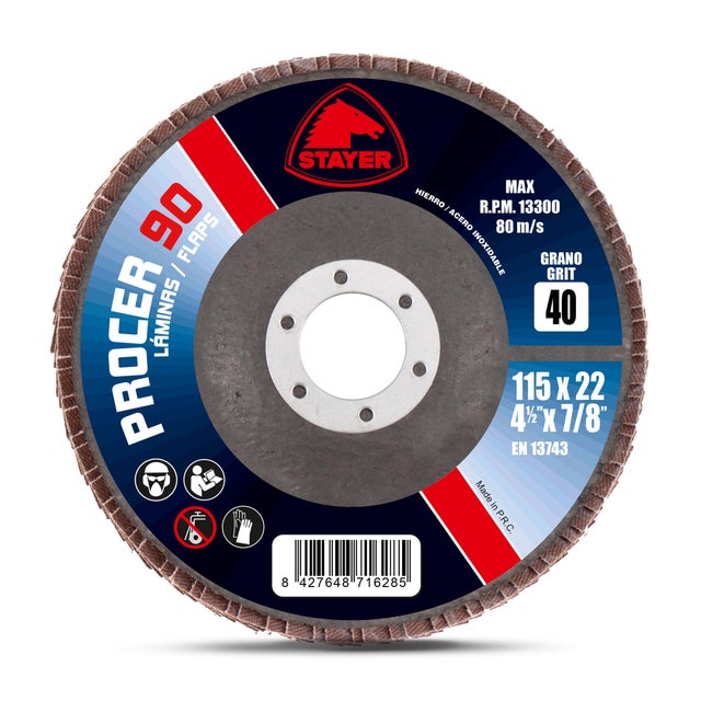 DISCO MIL HOJAS METAL CIRCONIO 115MM GRANO 40 STAYER
