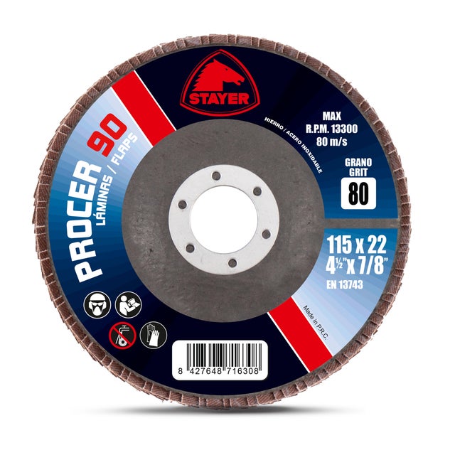 DISCO MIL HOJAS METAL CIRCONIO 115MM GRANO 80 STAYER