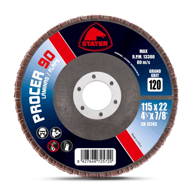 DISCO MIL HOJAS METAL CIRCONIO 115MM GRANO 120 STAYER