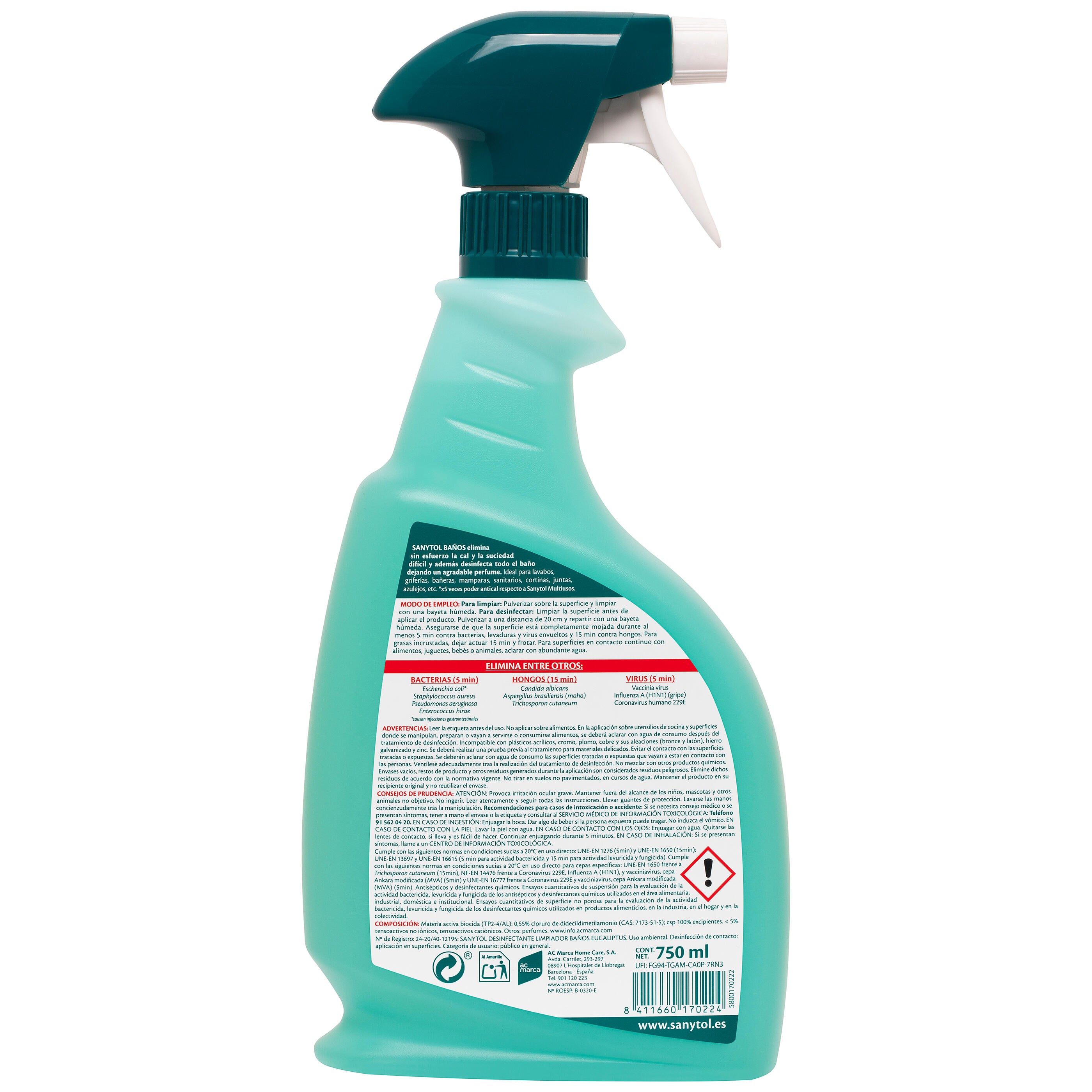 Limpiador baños SANYTOL 750 ml - 3